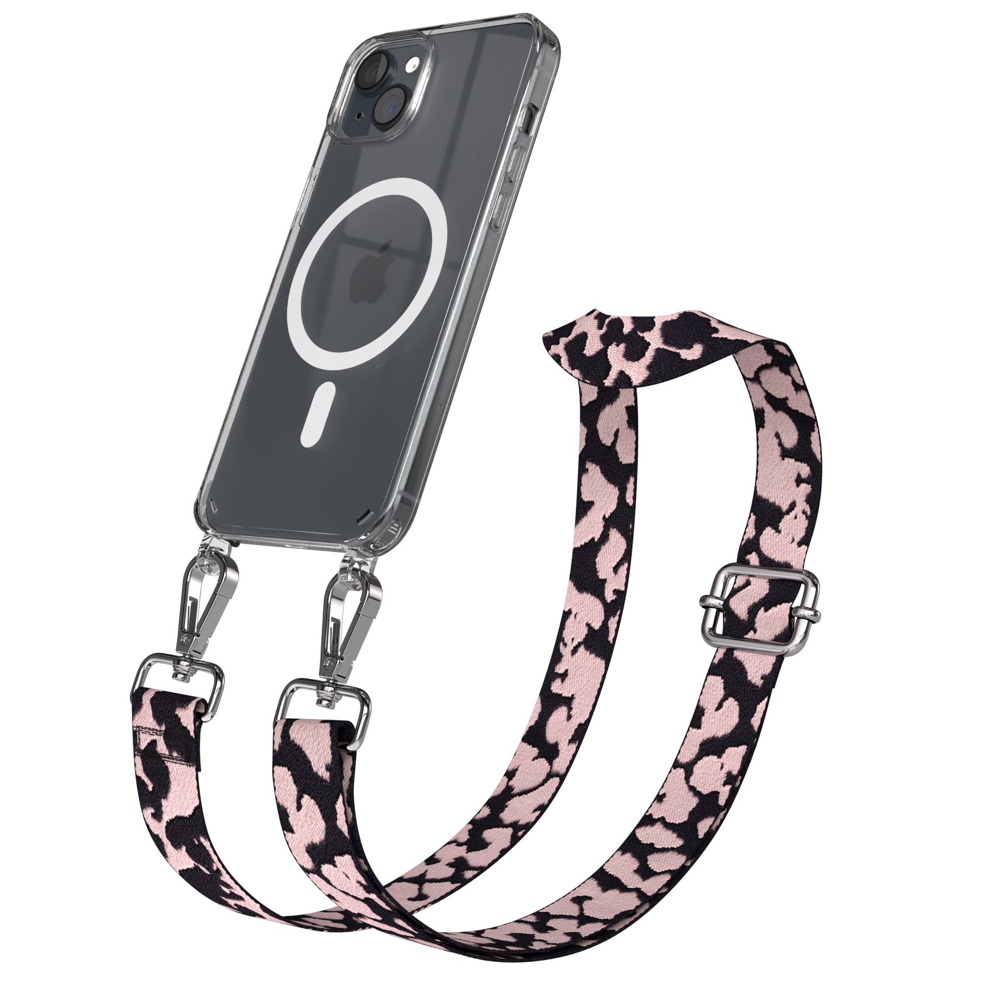 iPhone 15 Plus MagSafe Handykette mit verstellbarem Boho Band Umhängeriemen