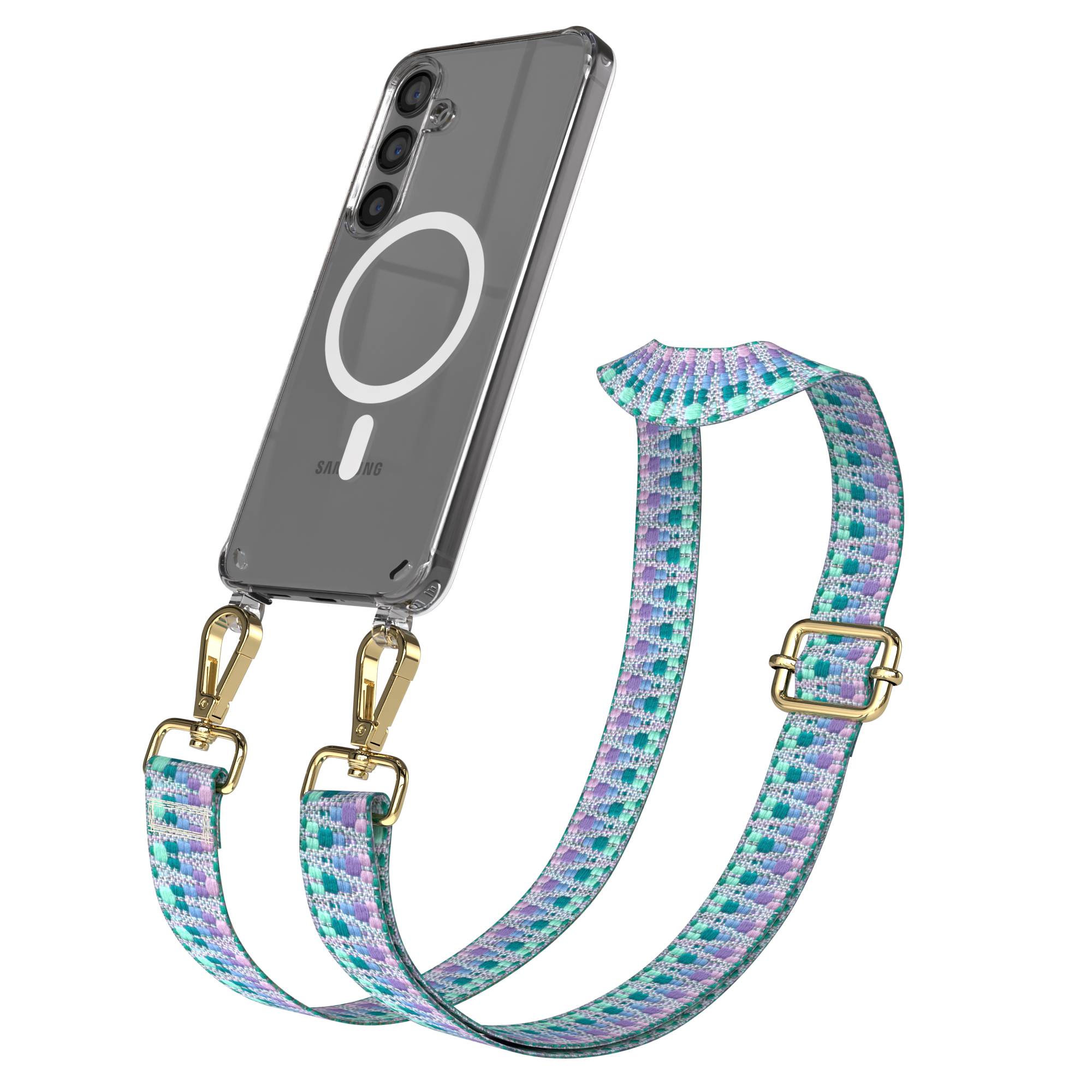 Samsung Galaxy S24 Handykette MagSafe mit Boho Band verstellbar