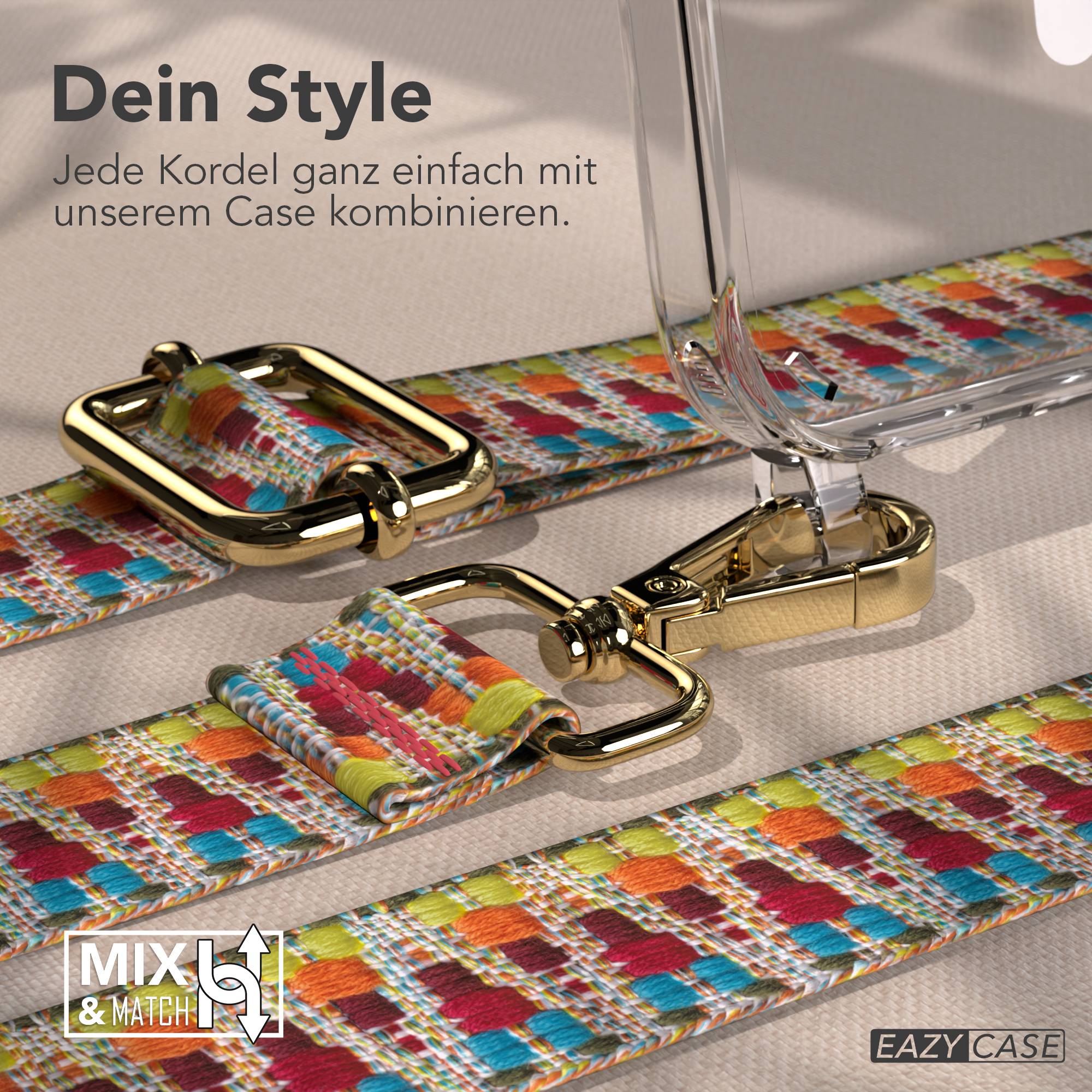 iPhone 16 MagSafe Handykette mit Boho Band verstellbar Umhängekette