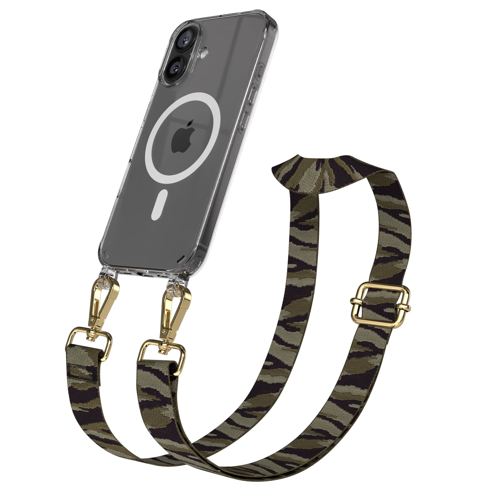 iPhone 16 MagSafe Handykette mit Boho Band verstellbar Umhängekette