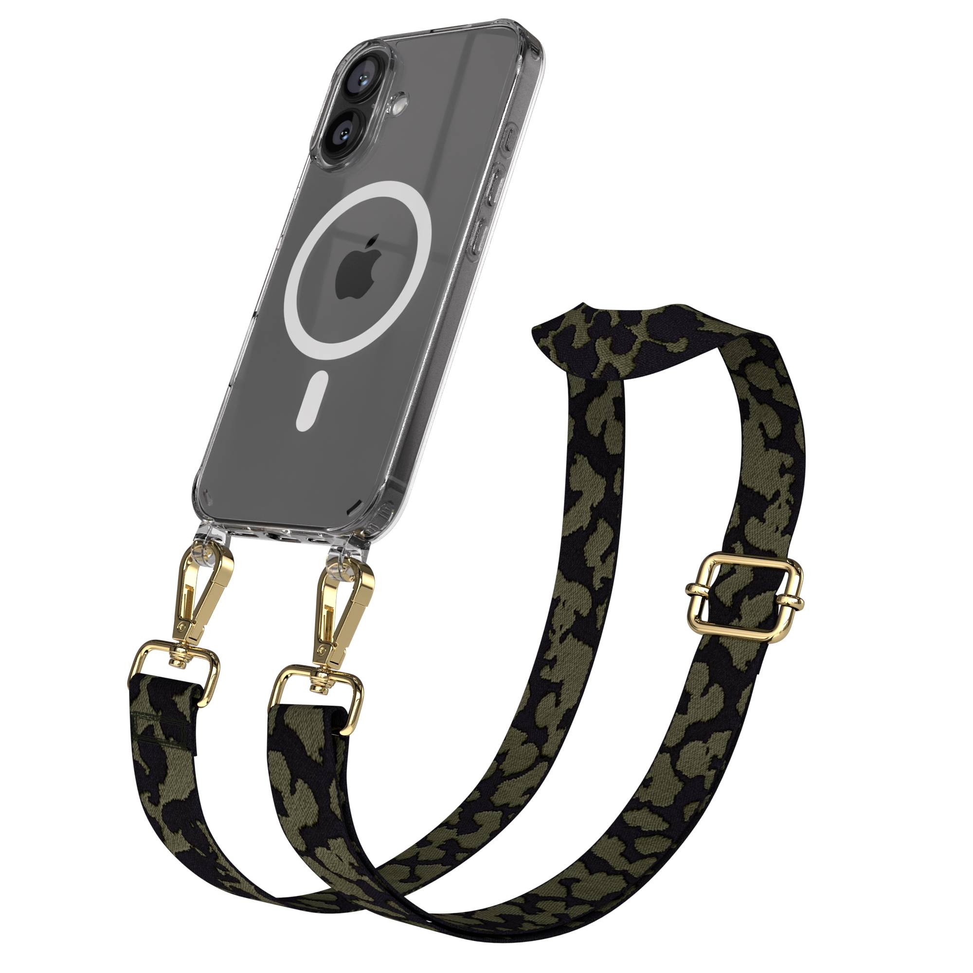 iPhone 16 MagSafe Handykette mit Boho Band verstellbar Umhängekette