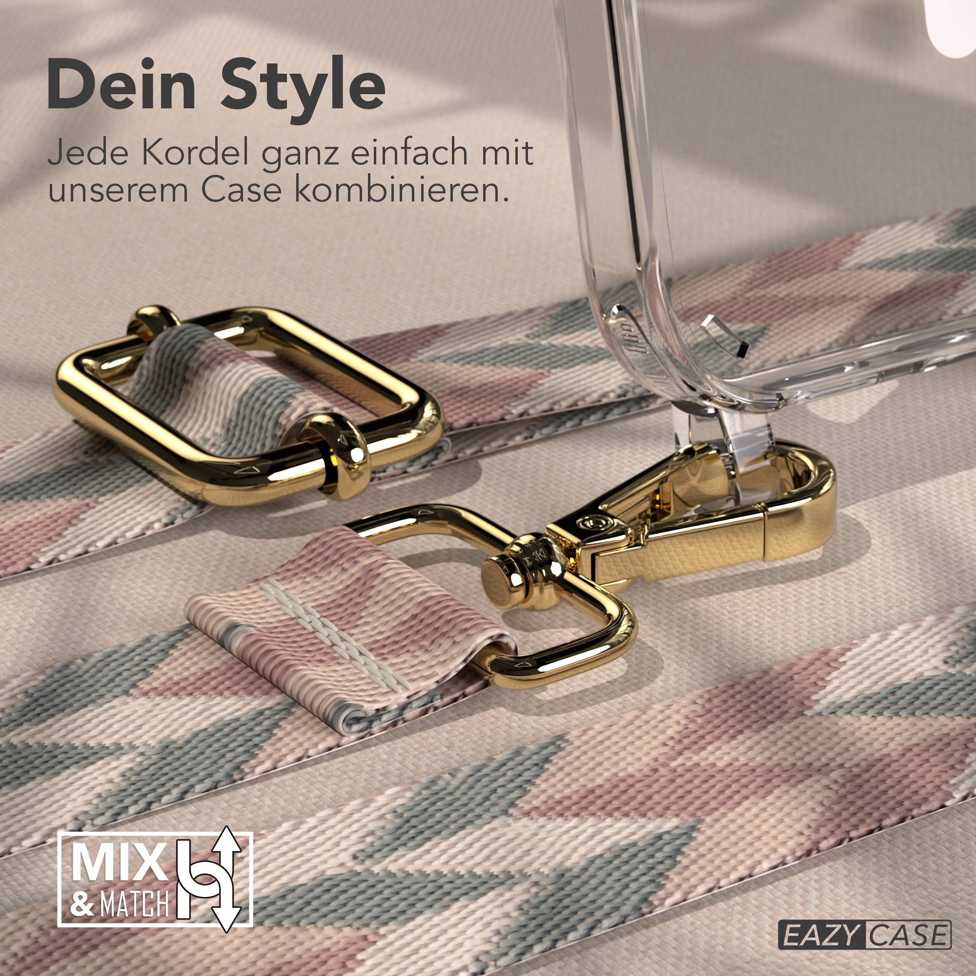 iPhone 16 MagSafe Handykette mit Boho Band verstellbar Umhängekette