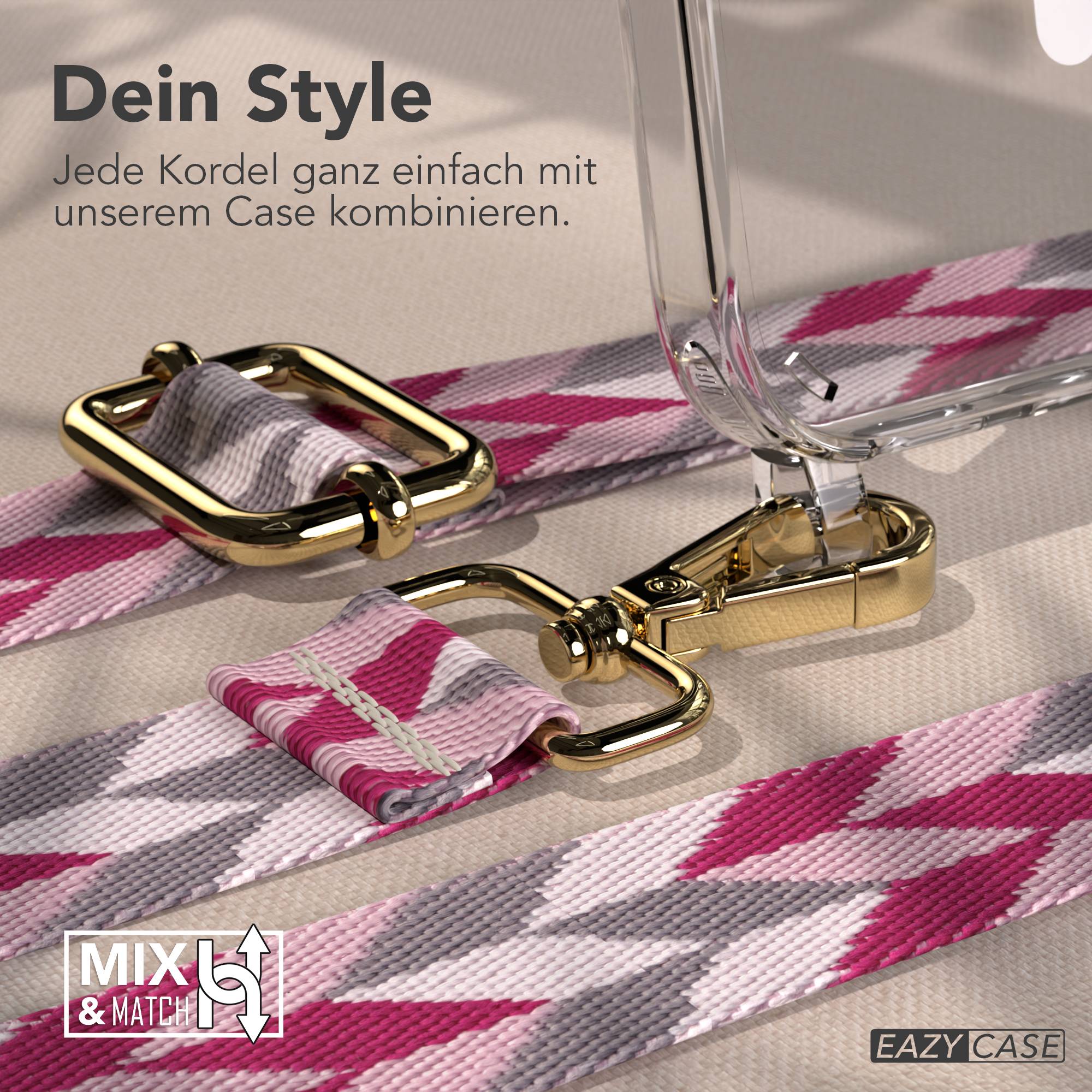 iPhone 16 MagSafe Handykette mit Boho Band verstellbar Umhängekette