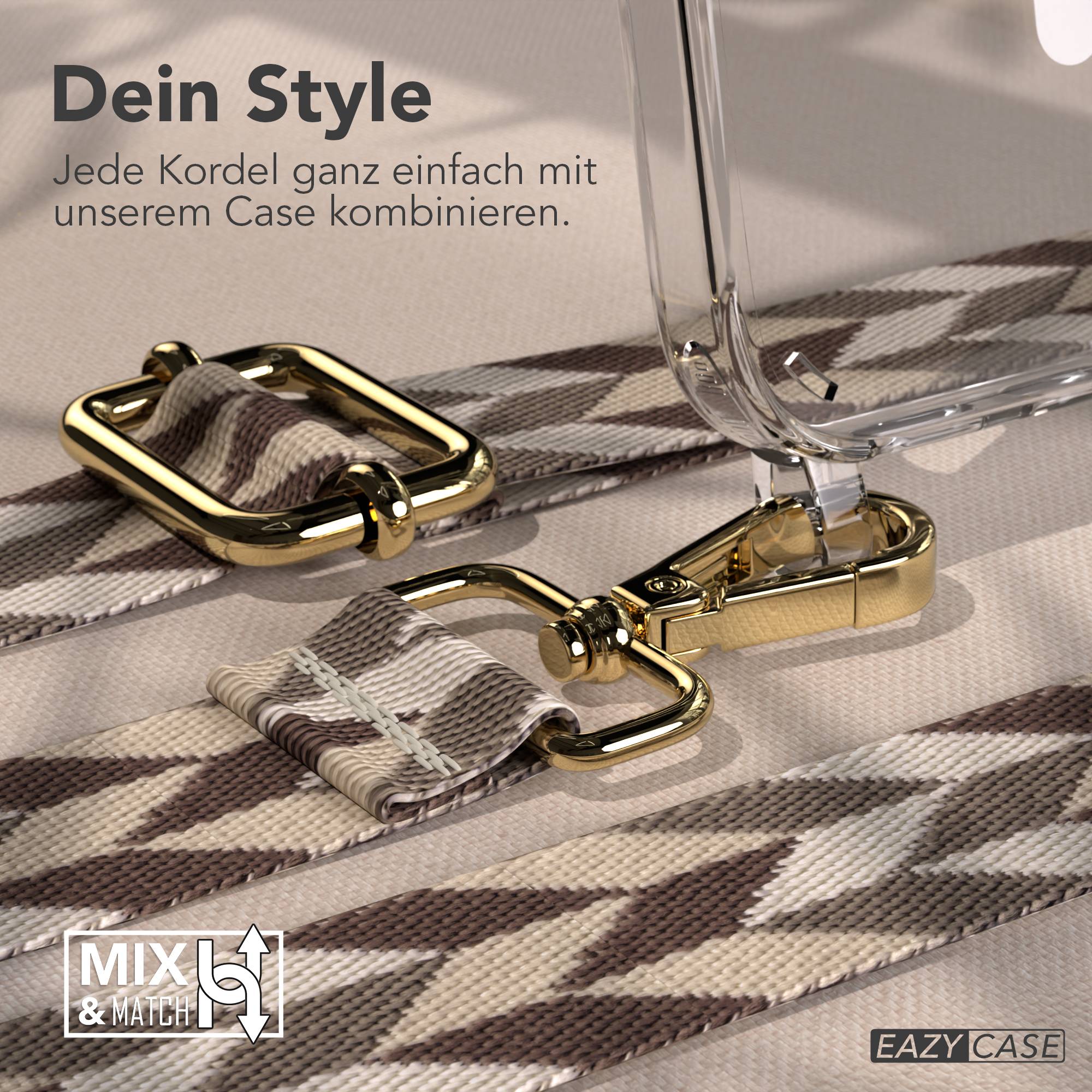 iPhone 16 MagSafe Handykette mit Boho Band verstellbar Umhängekette