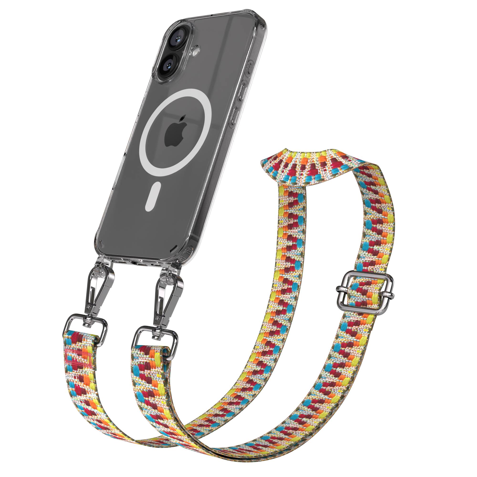 iPhone 16 MagSafe Handykette mit Boho Band verstellbar Umhängekette