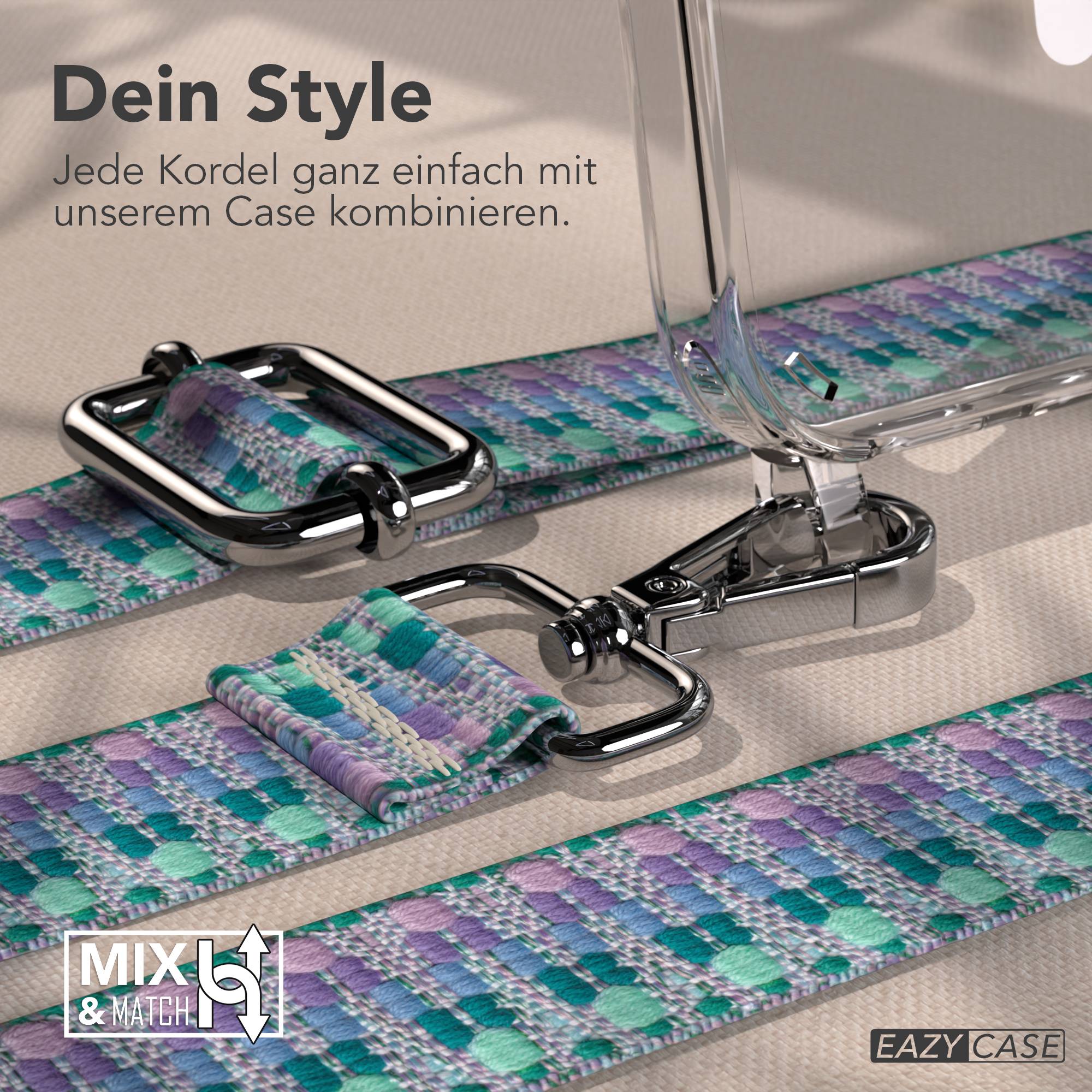 iPhone 16 MagSafe Handykette mit Boho Band verstellbar Umhängekette