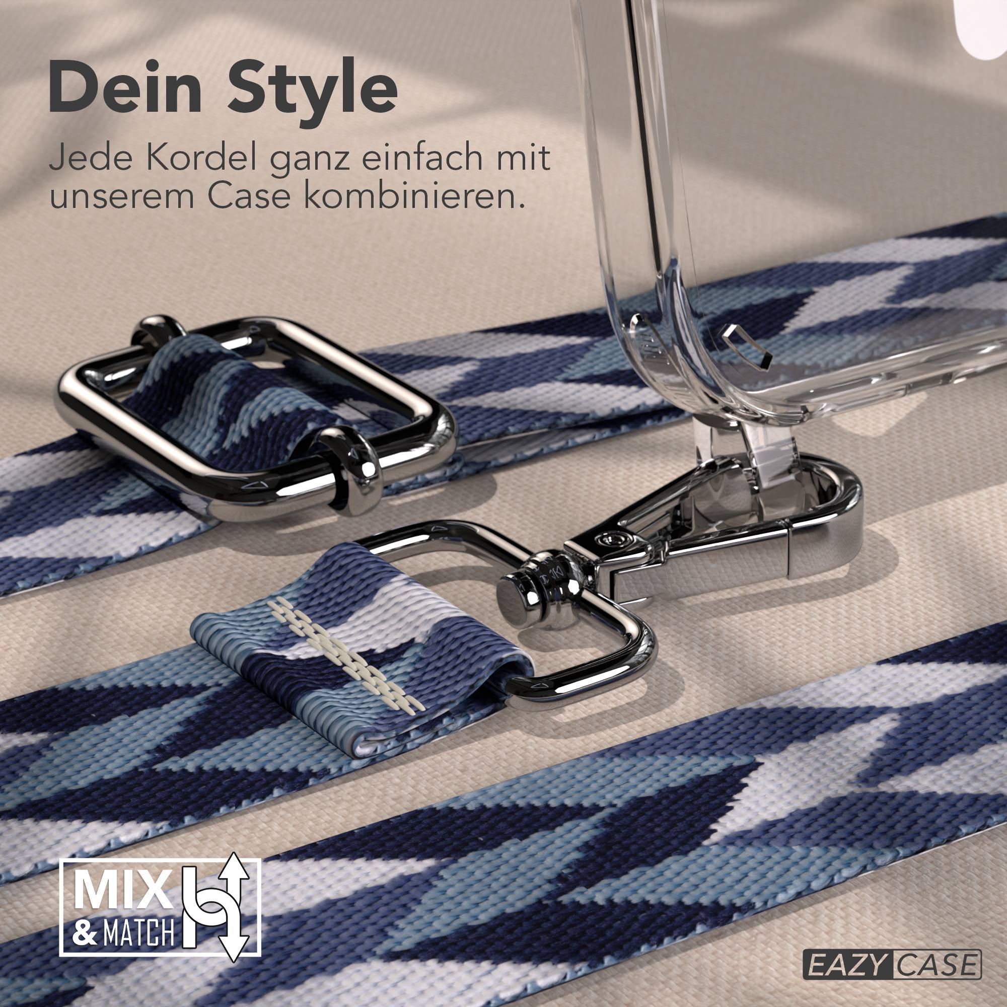 iPhone 16 MagSafe Handykette mit Boho Band verstellbar Umhängekette