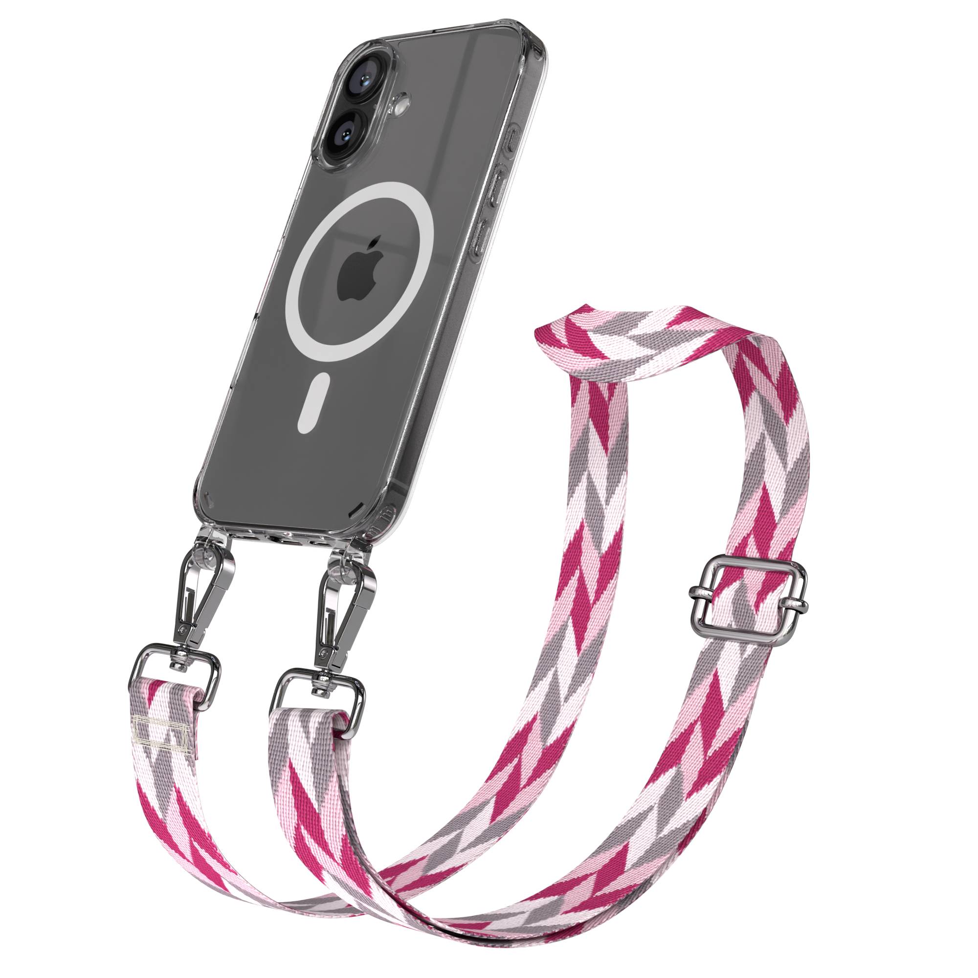 iPhone 16 MagSafe Handykette mit Boho Band verstellbar Umhängekette