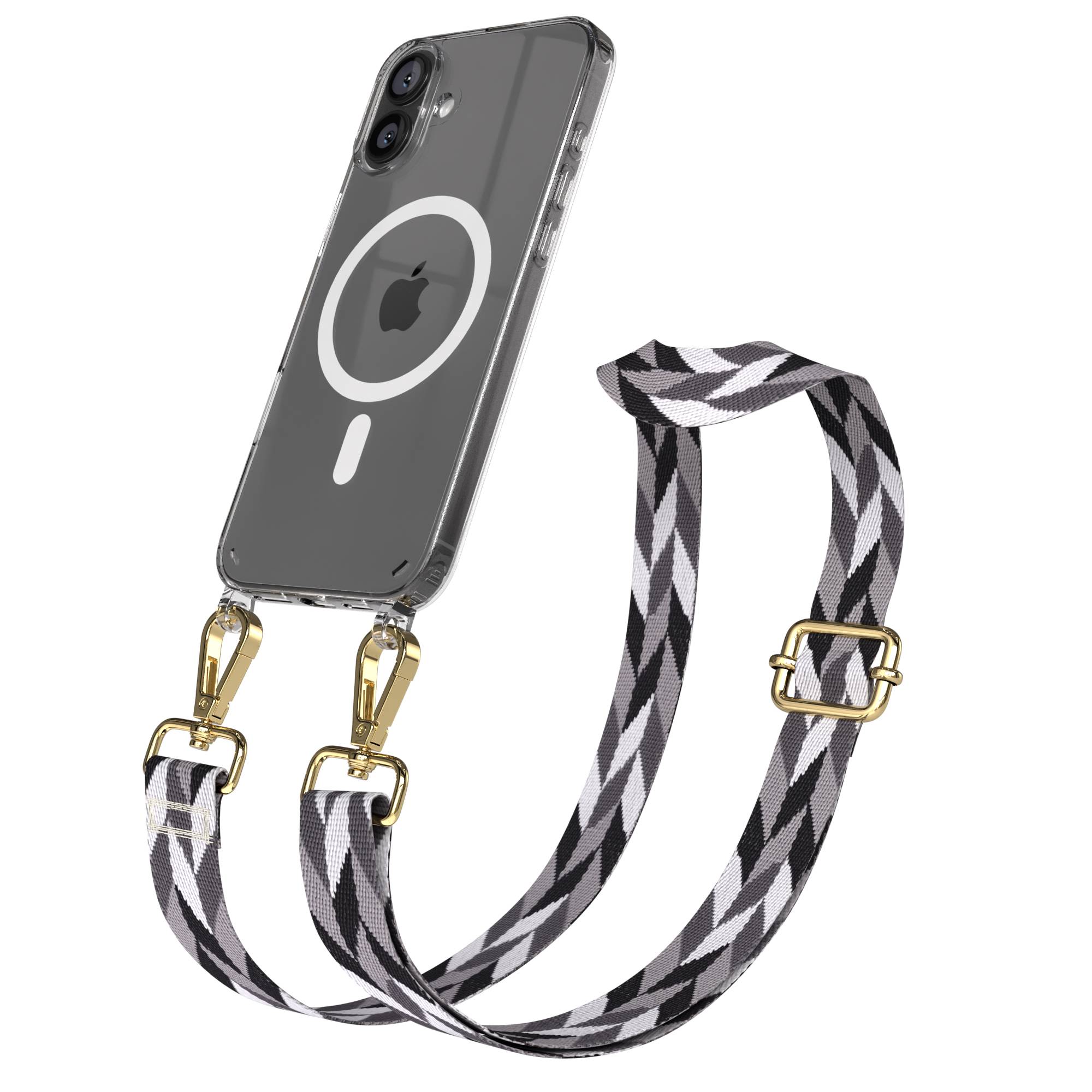 iPhone 16 Plus MagSafe Handykette mit Boho Band verstellbar