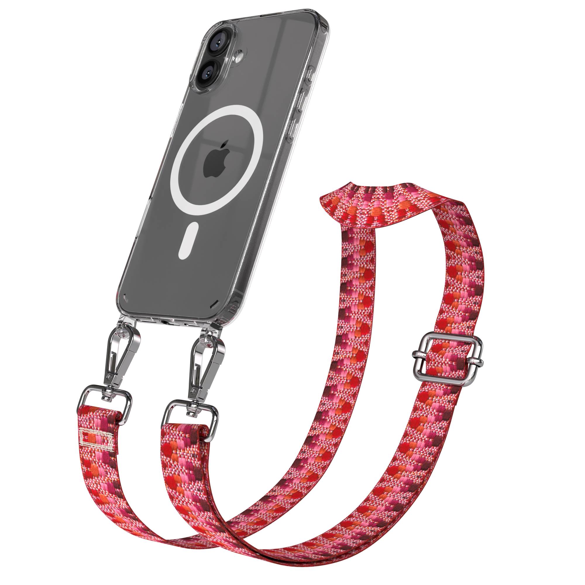 iPhone 16 Plus MagSafe Handykette mit Boho Band verstellbar