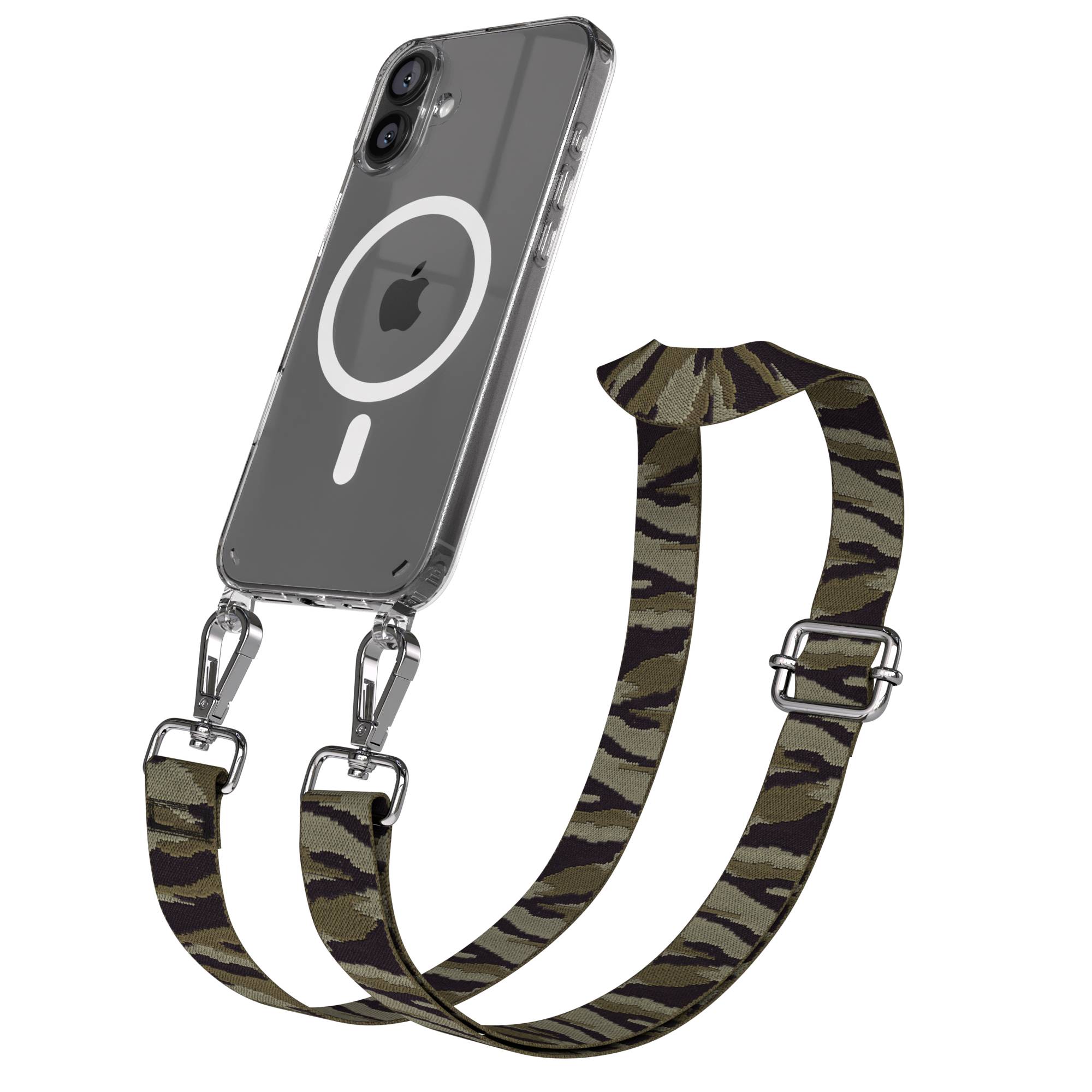 iPhone 16 Plus MagSafe Handykette mit Boho Band verstellbar