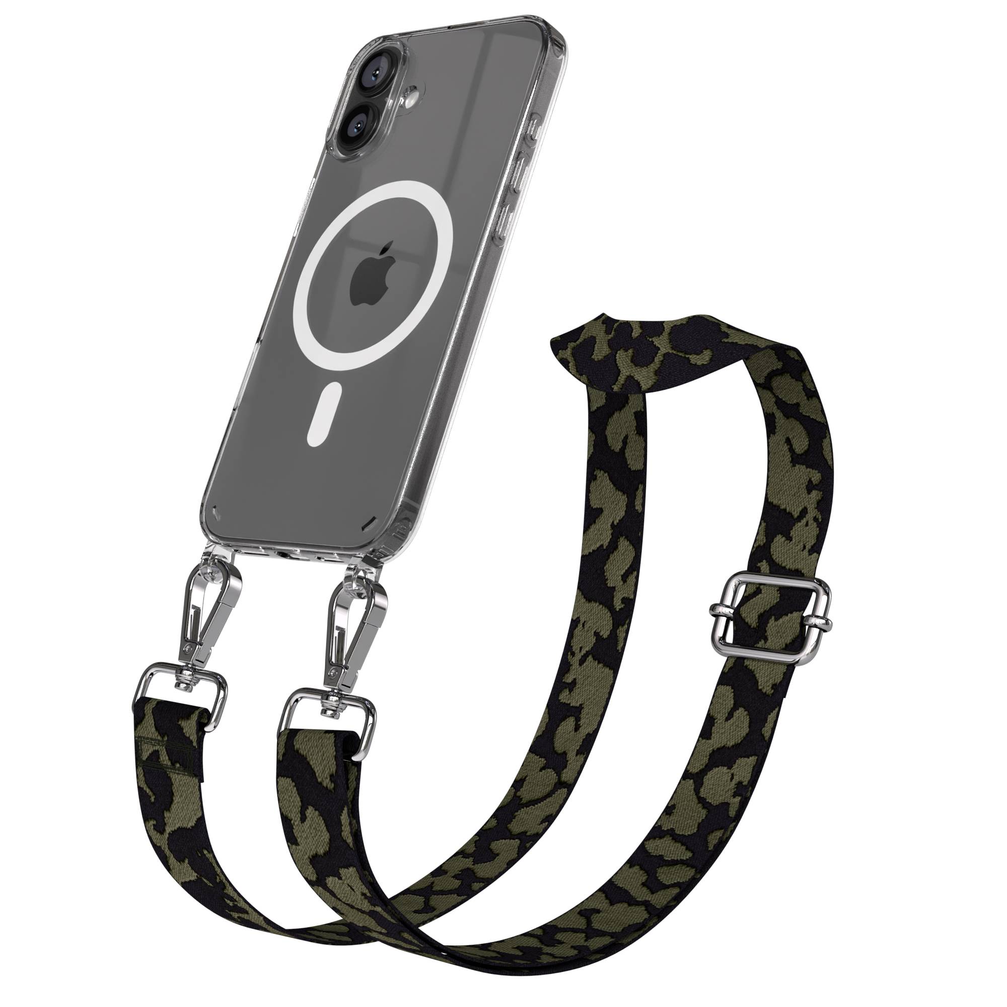 iPhone 16 Plus MagSafe Handykette mit Boho Band verstellbar
