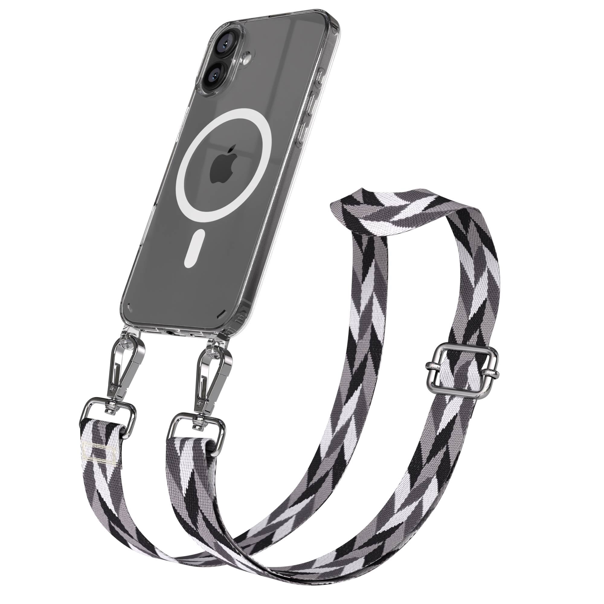 iPhone 16 Plus MagSafe Handykette mit Boho Band verstellbar