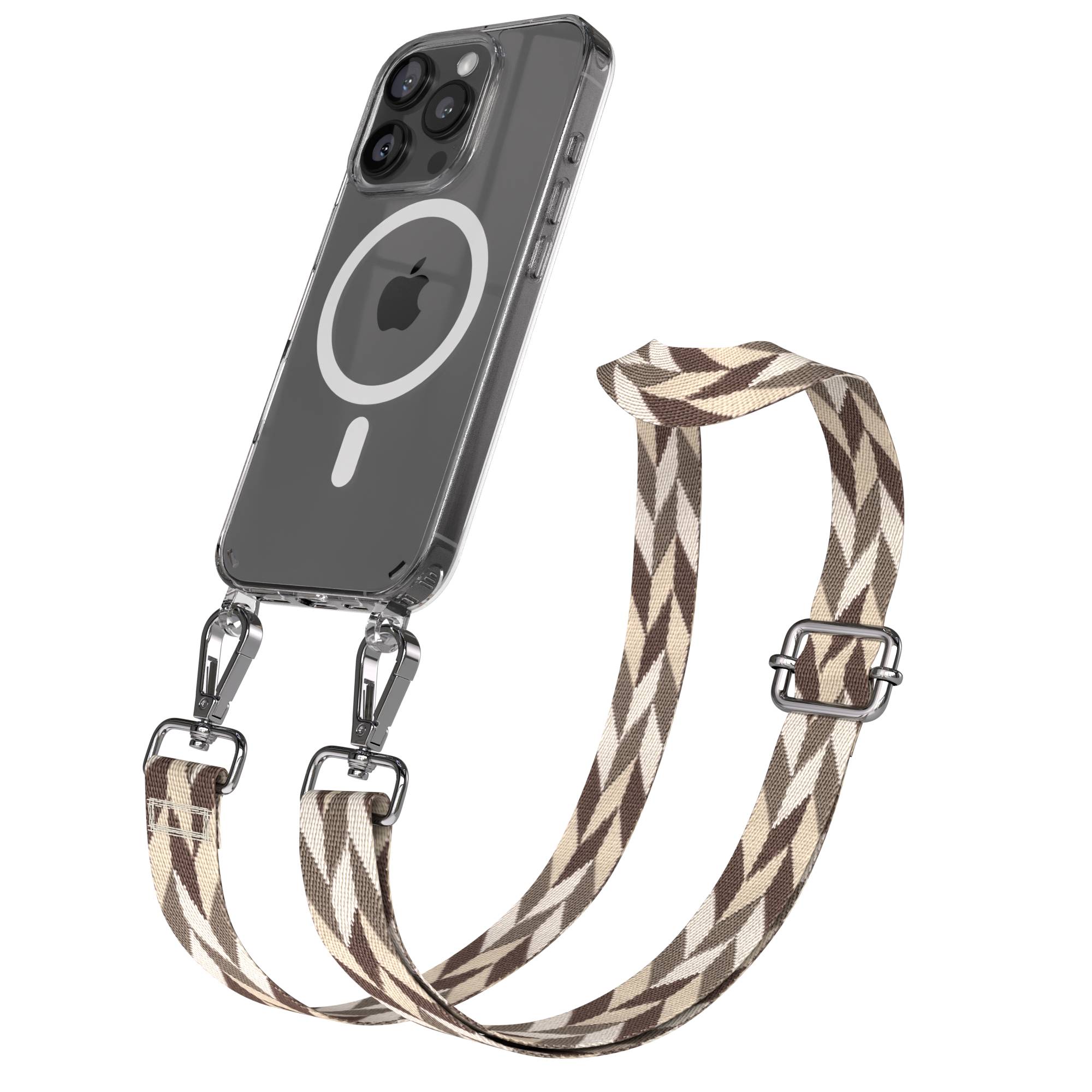 iPhone 16 Pro MagSafe Handykette mit Boho Band Umhängeband