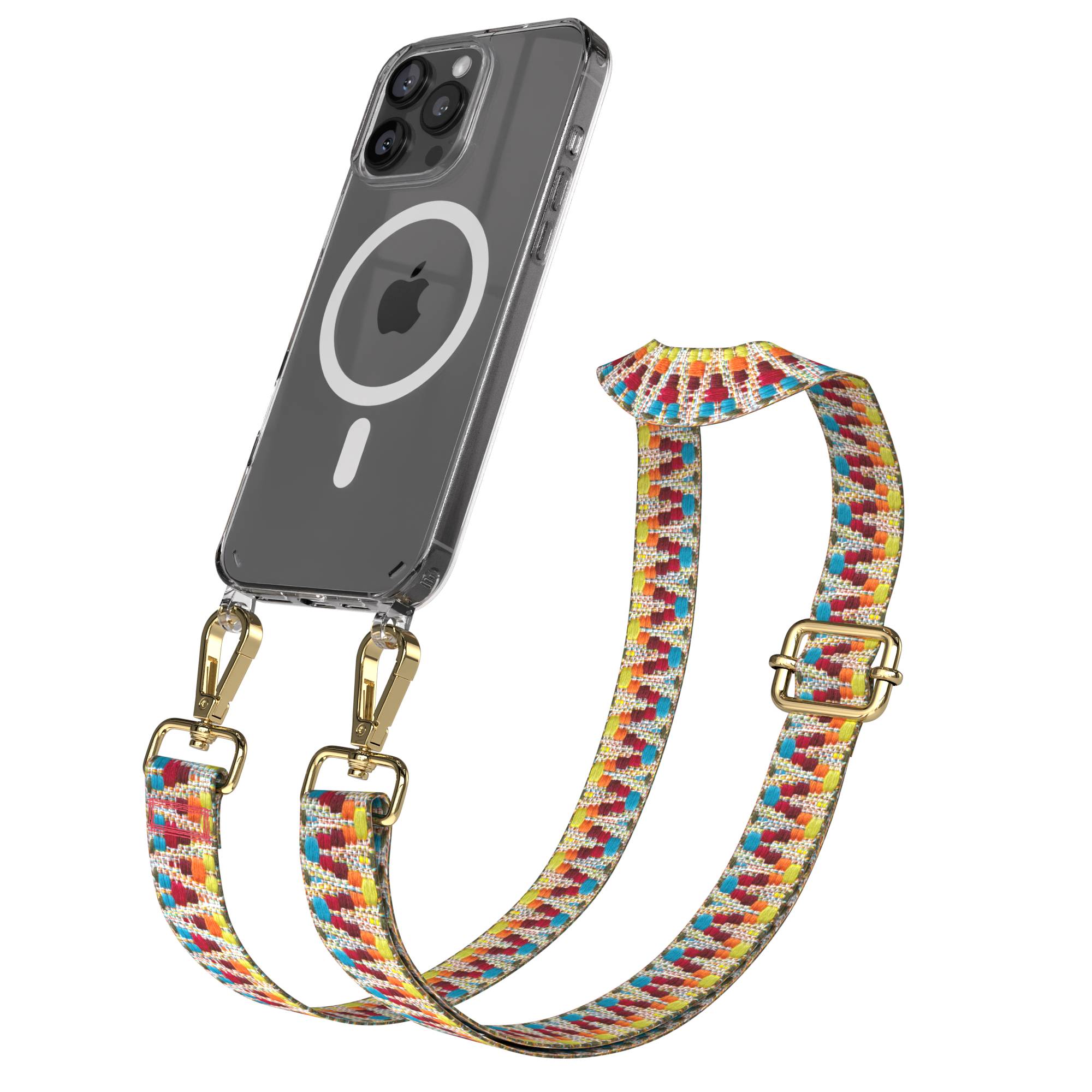 iPhone 16 Pro Max MagSafe Handykette mit verstellbarem Boho Trageriemen