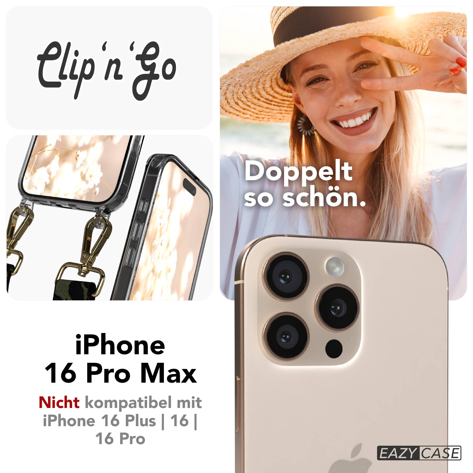 iPhone 16 Pro Max MagSafe Handykette mit verstellbarem Boho Trageriemen