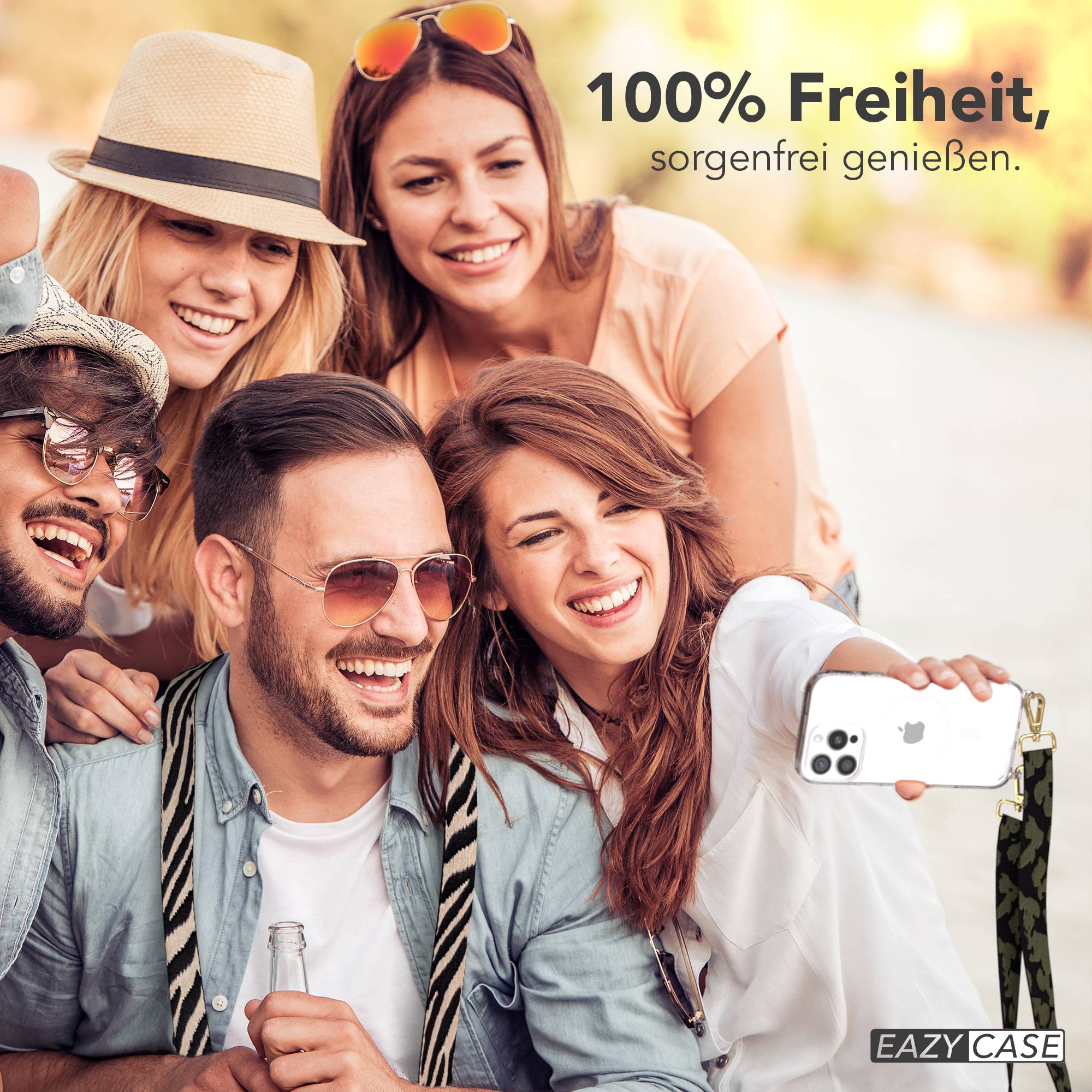 iPhone 16 Pro Max MagSafe Handykette mit verstellbarem Boho Trageriemen
