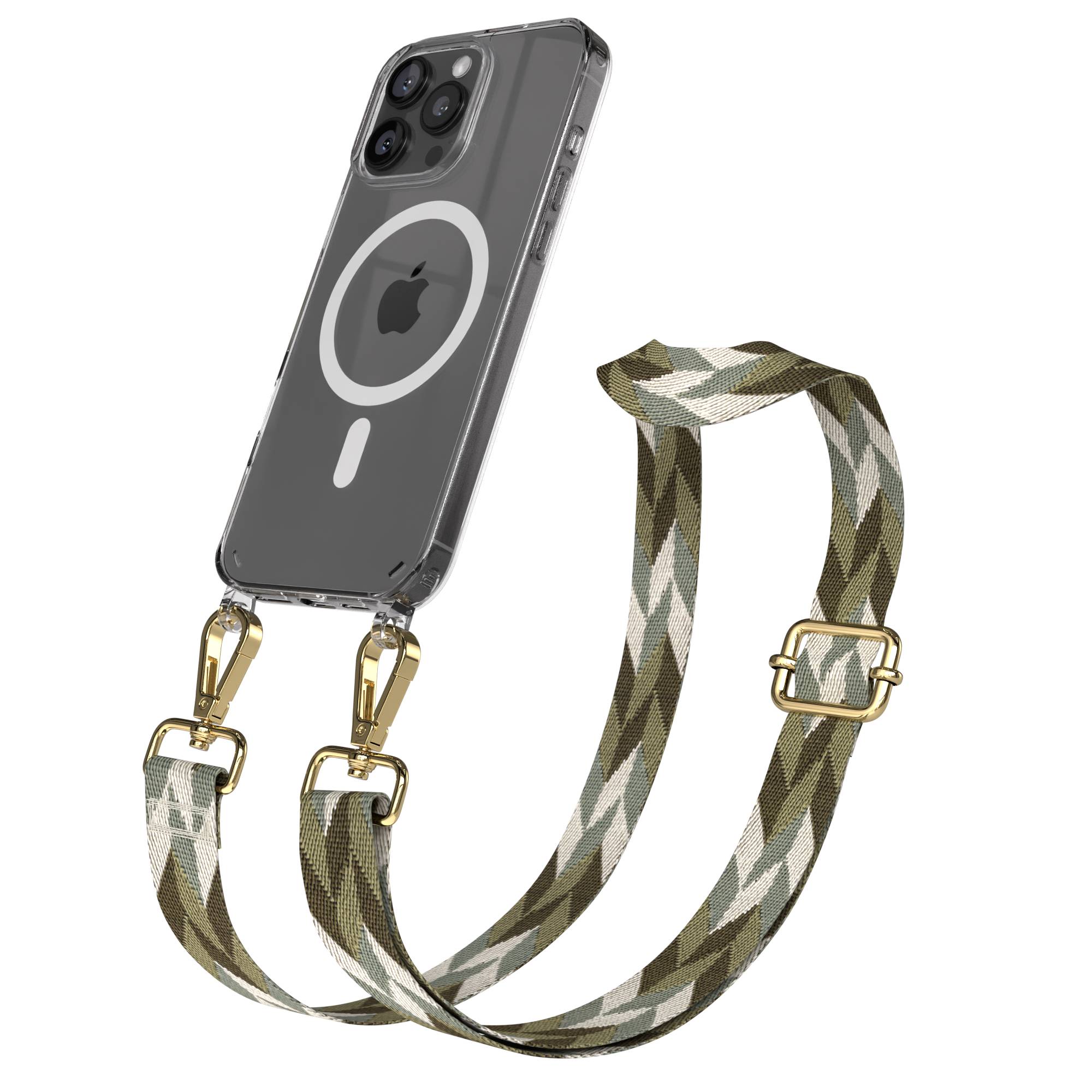 iPhone 16 Pro Max MagSafe Handykette mit verstellbarem Boho Trageriemen