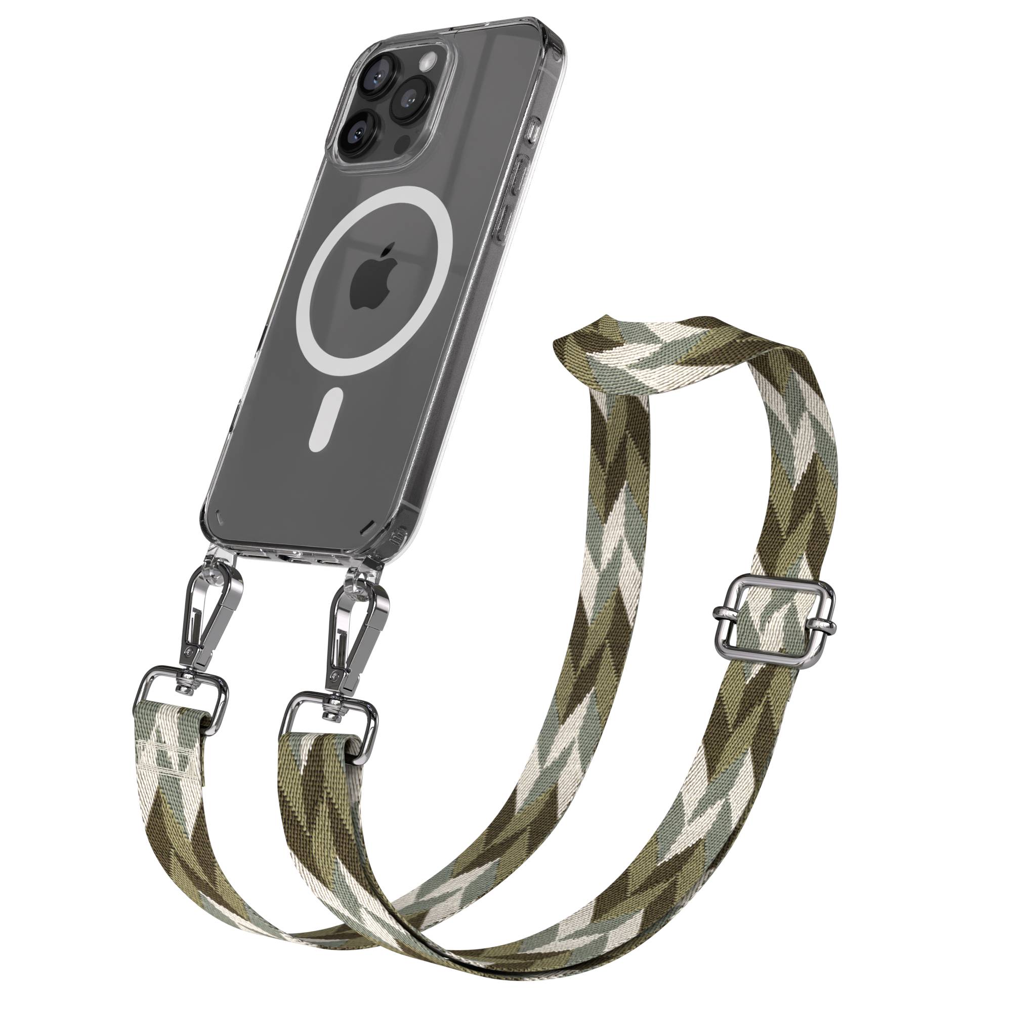 iPhone 16 Pro Max MagSafe Handykette mit verstellbarem Boho Trageriemen