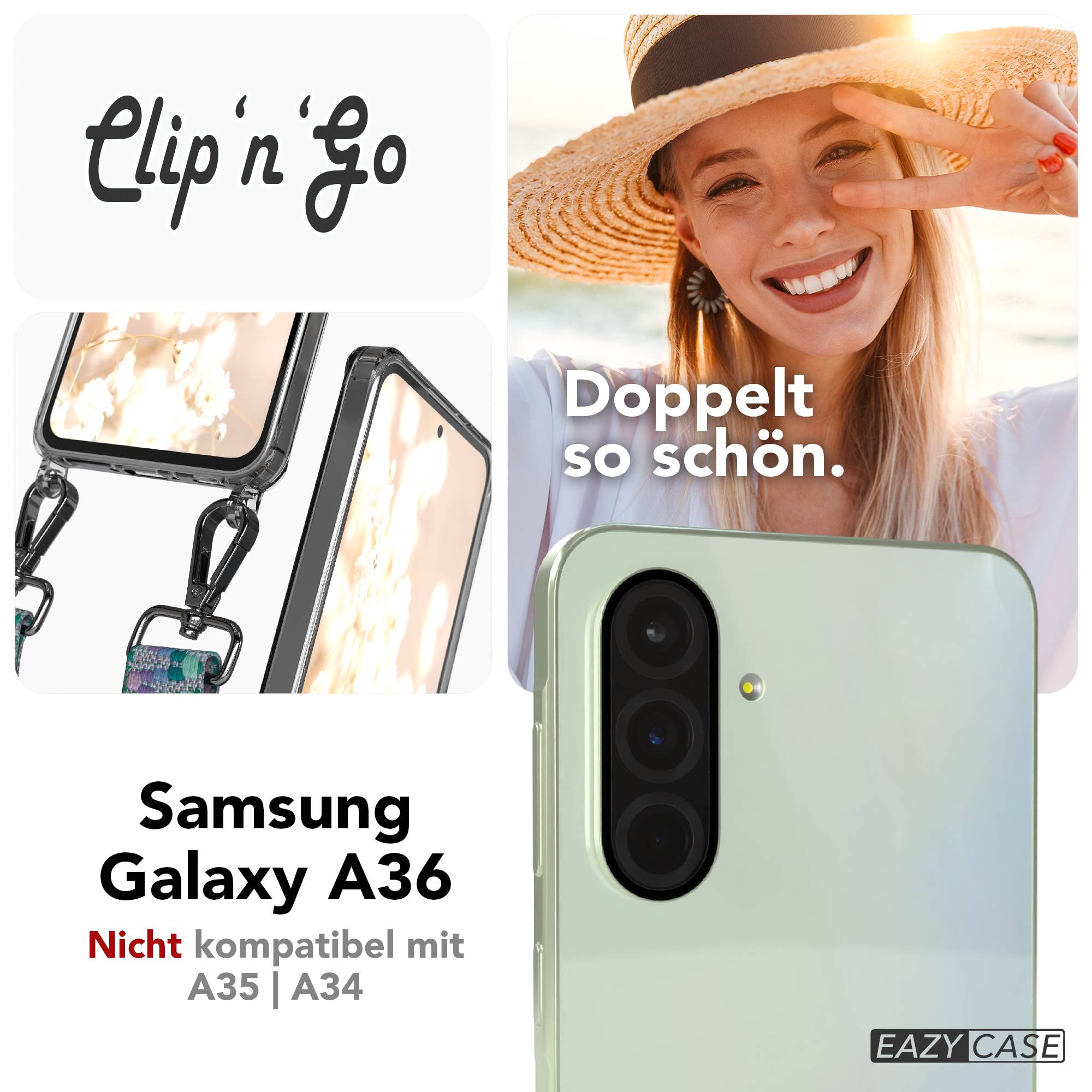 Samsung Galaxy A36 Handykette MagSafe Hülle mit verstellbarem Boho Trageriemen