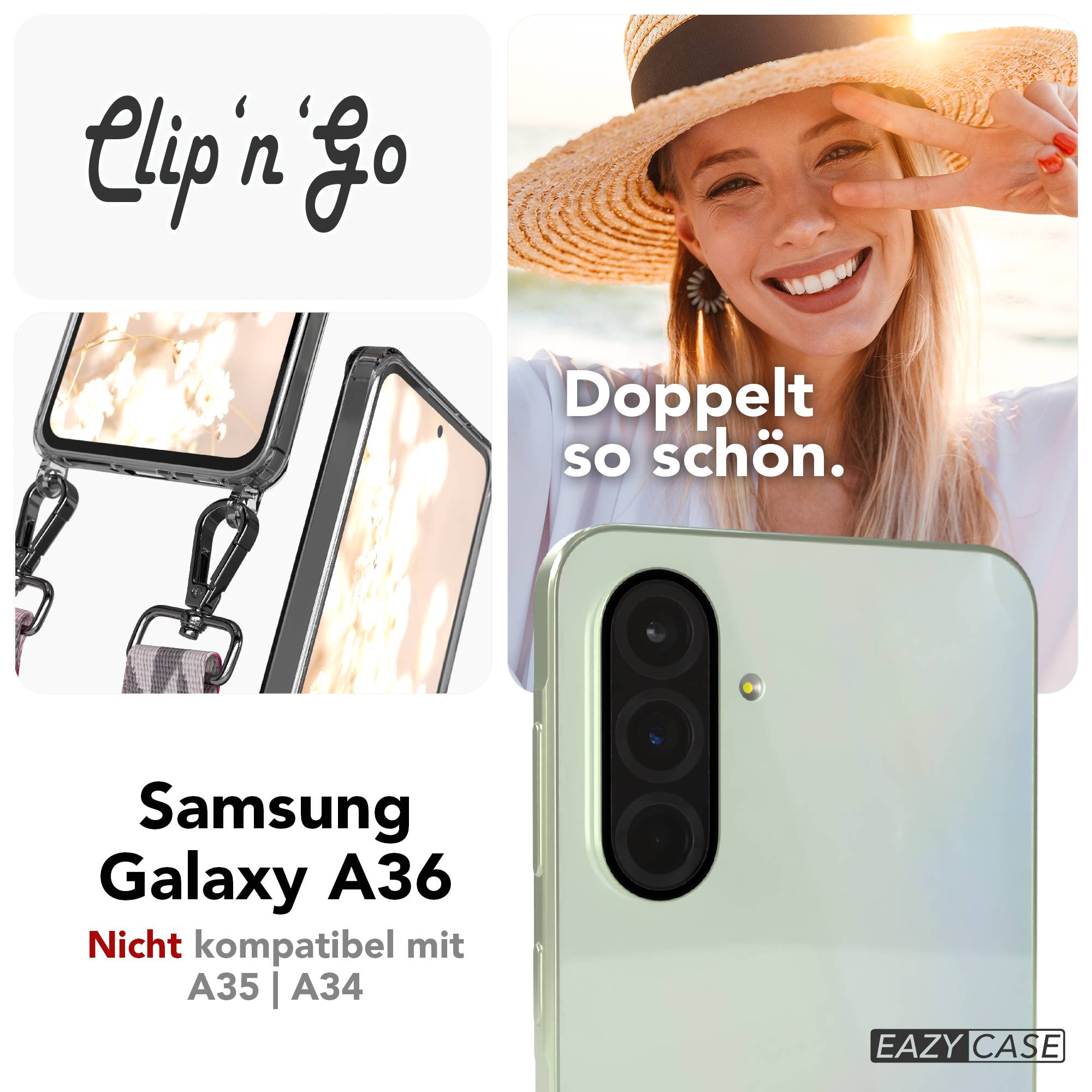 Samsung Galaxy A36 Handykette MagSafe Hülle mit verstellbarem Boho Trageriemen