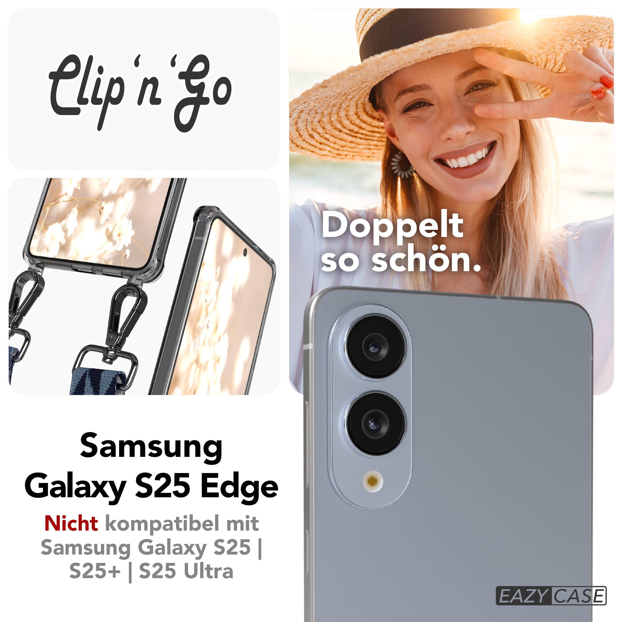 Samsung Galaxy S25 Edge Handykette mit MagSafe Hülle und Boho Band