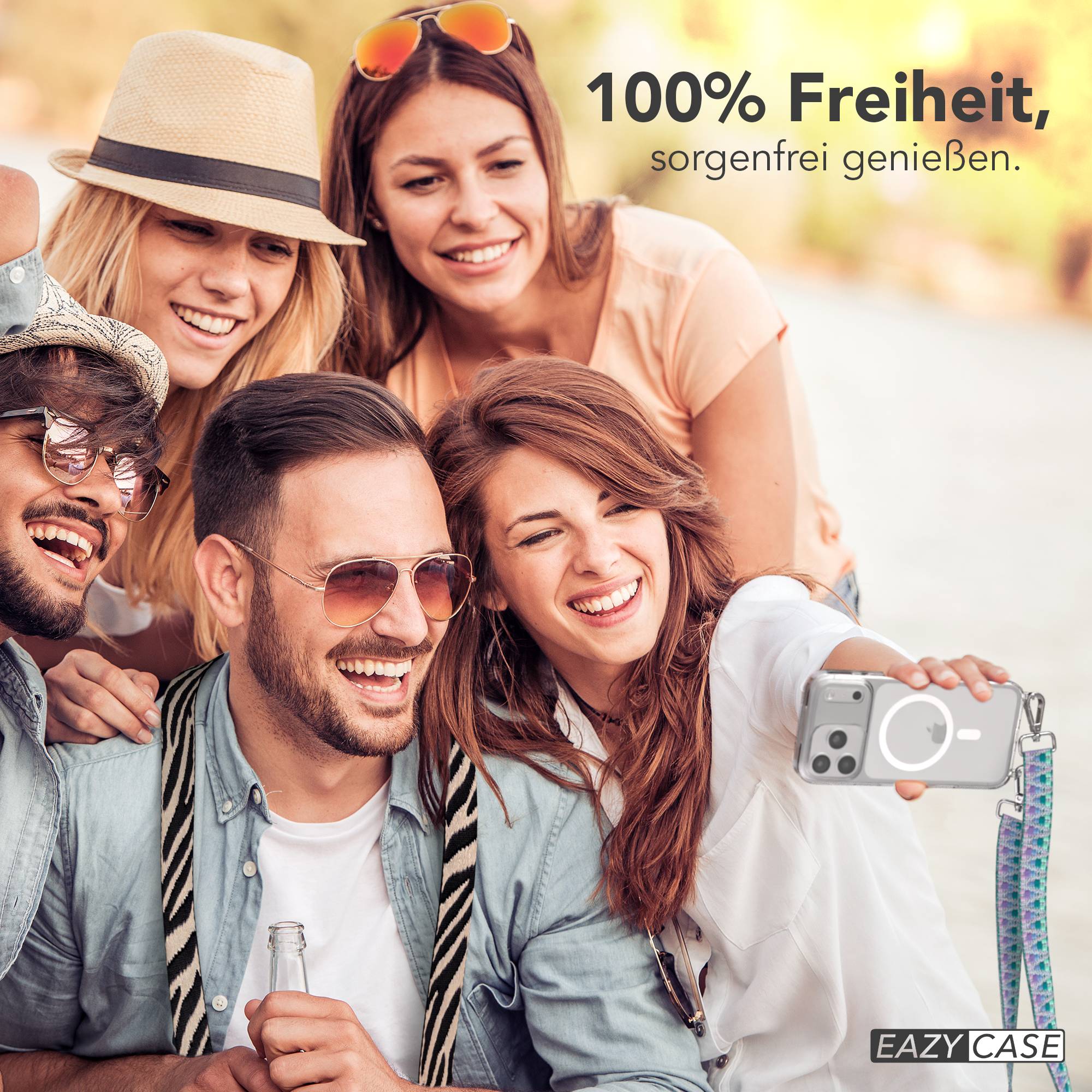iPhone 17 Pro Max Handykette mit MagSafe und verstellbarem Boho Band