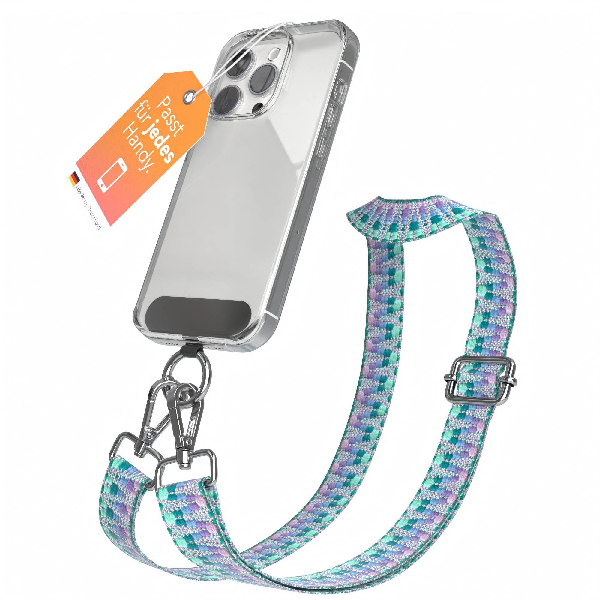 Universal Handykette mit verstellbarem Riemen und Karabinerhaken EAZY CASE