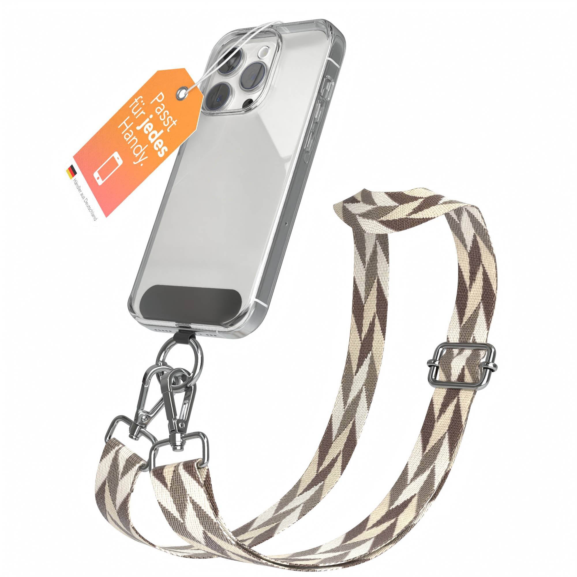 Universal Handykette mit verstellbarem Riemen und Karabinerhaken EAZY CASE