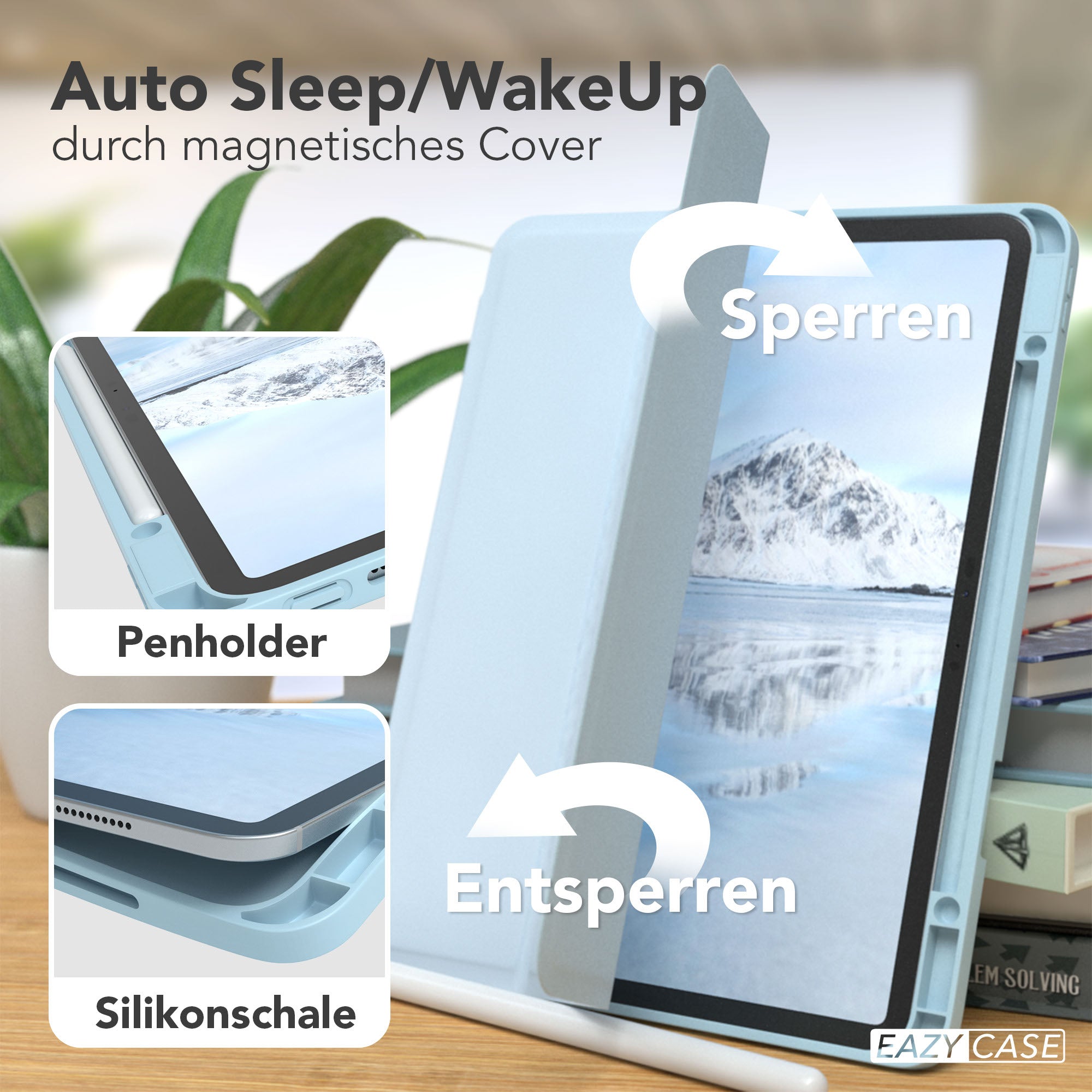 iPad Pro 13 Zoll 2025 Tablethülle mit Stifthalter und Aufstellfunktion