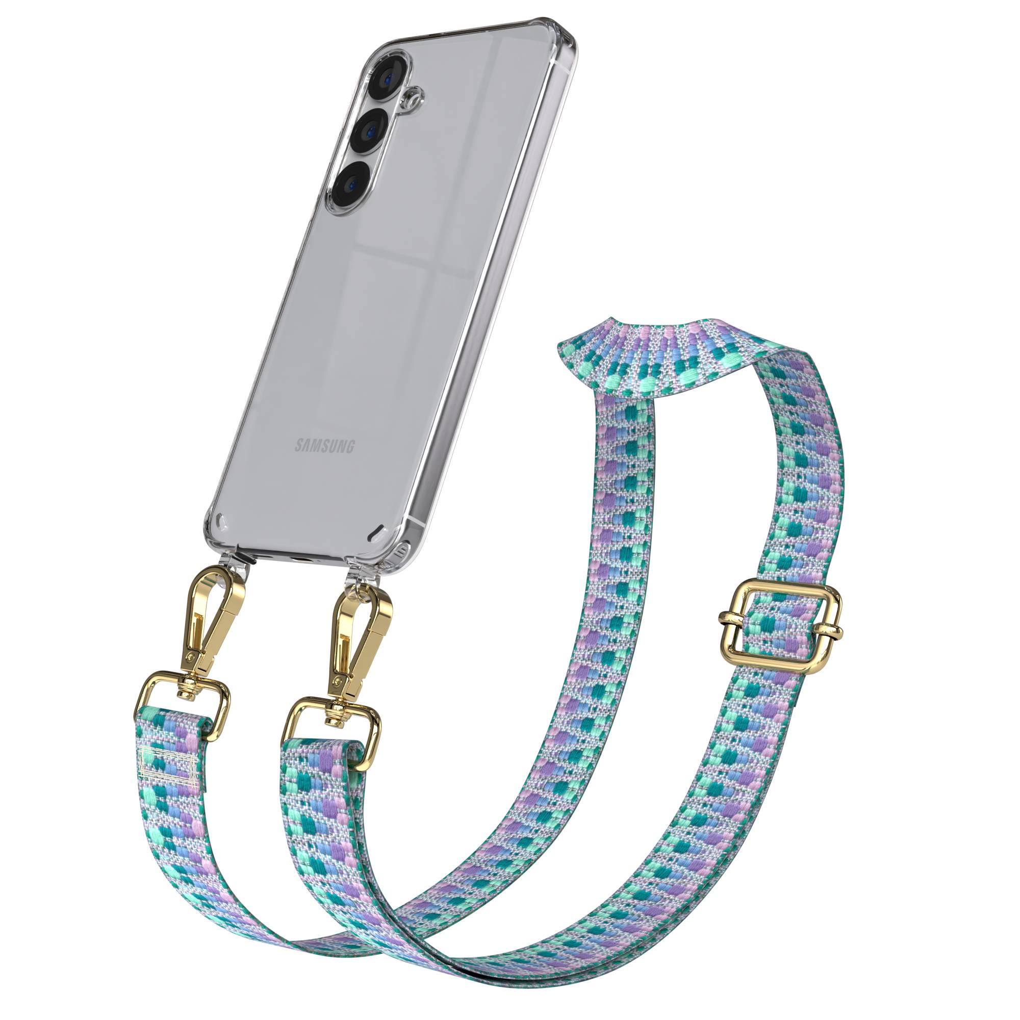 Samsung Galaxy S25 Plus Handykette mit Boho Band verstellbarer Trageriemen