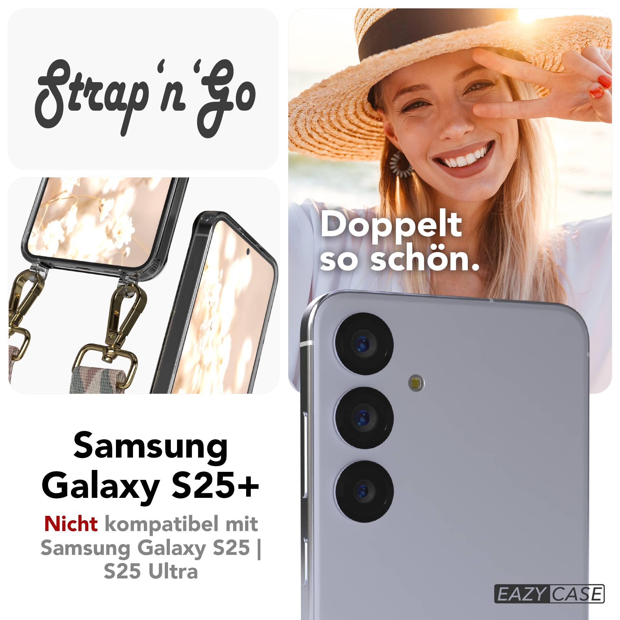 Samsung Galaxy S25 Plus Handykette mit Boho Band verstellbarer Trageriemen