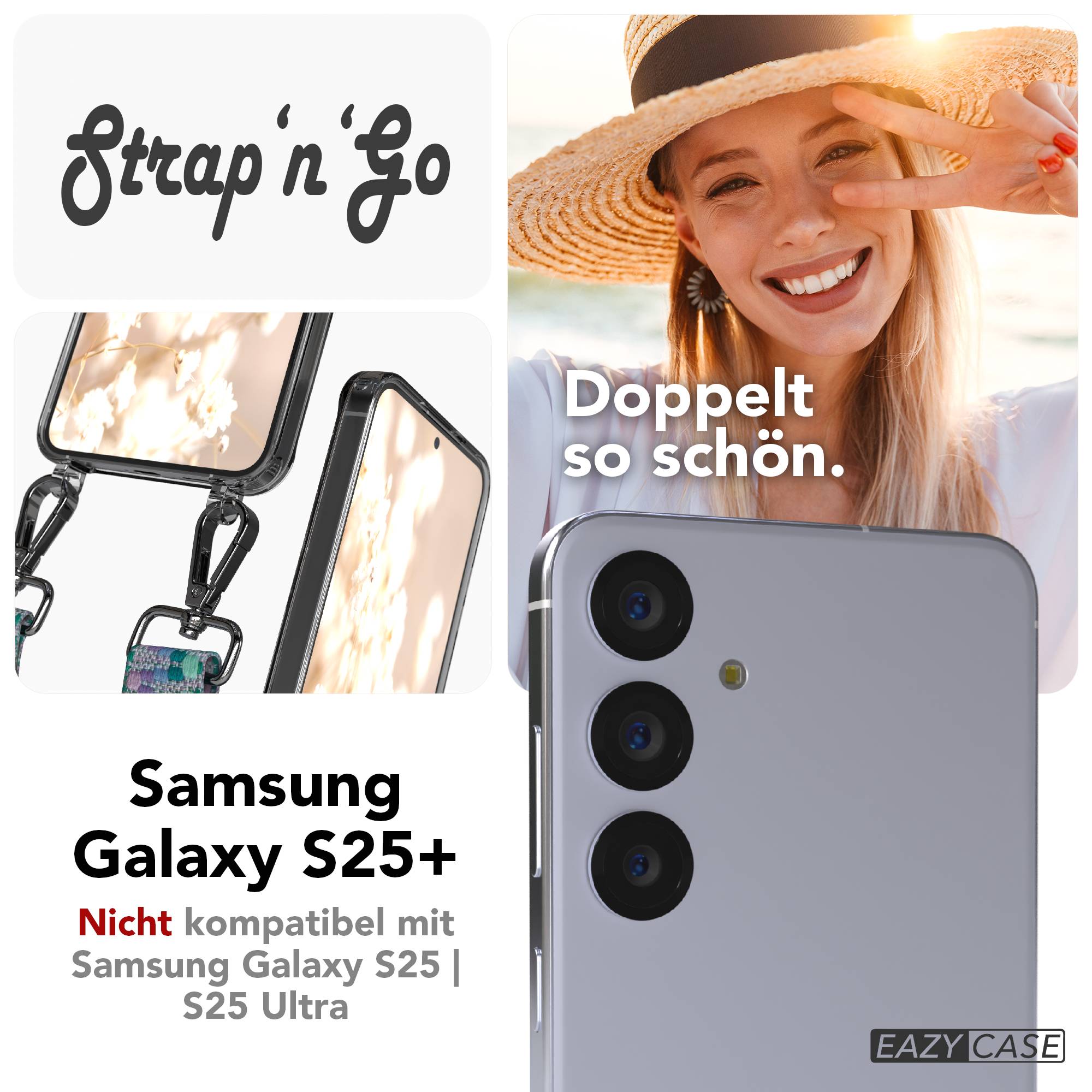 Samsung Galaxy S25 Plus Handykette mit Boho Band verstellbarer Trageriemen