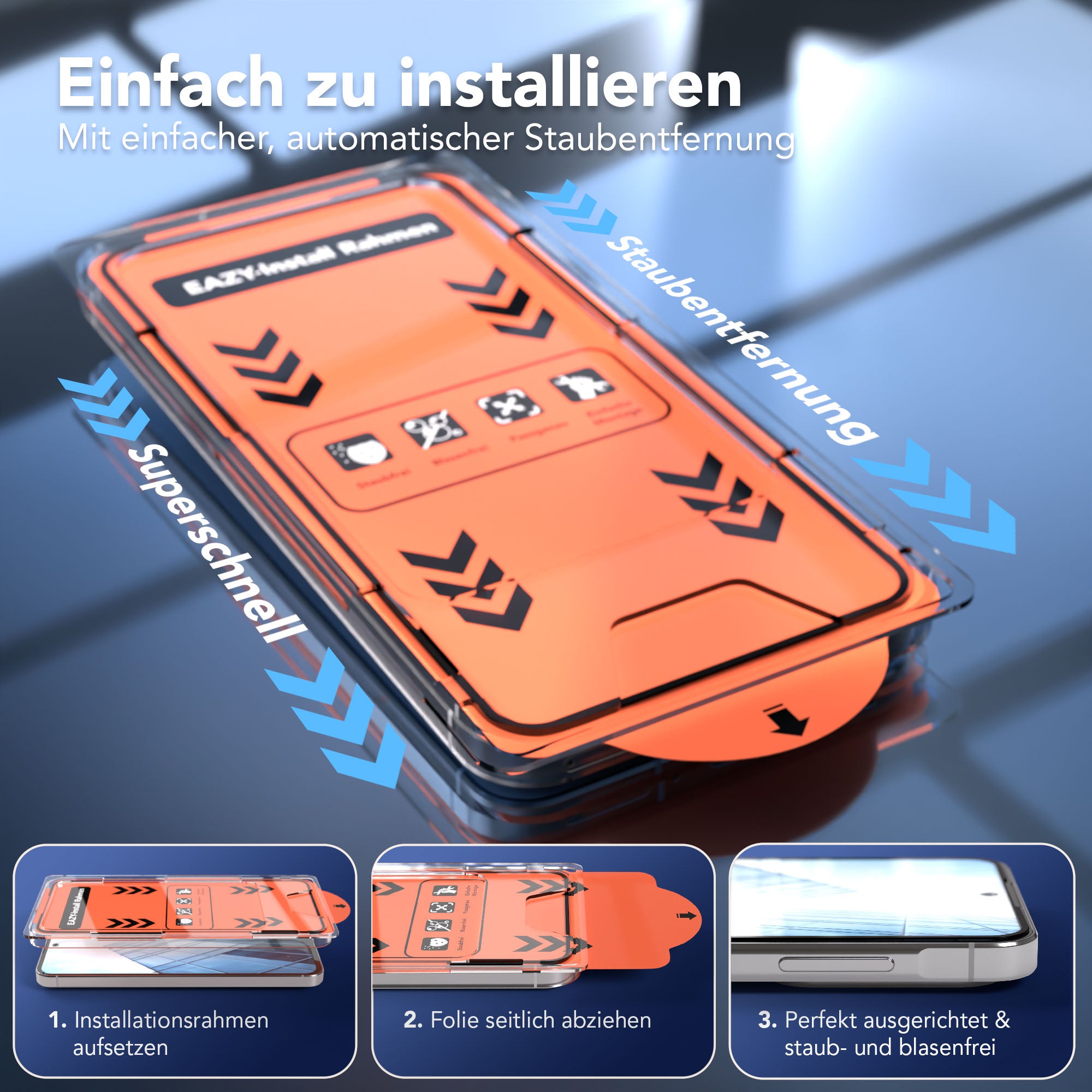 Samsung Galaxy A56 Schutzfolie 2er Set mit Installationsrahmen 9H Glas