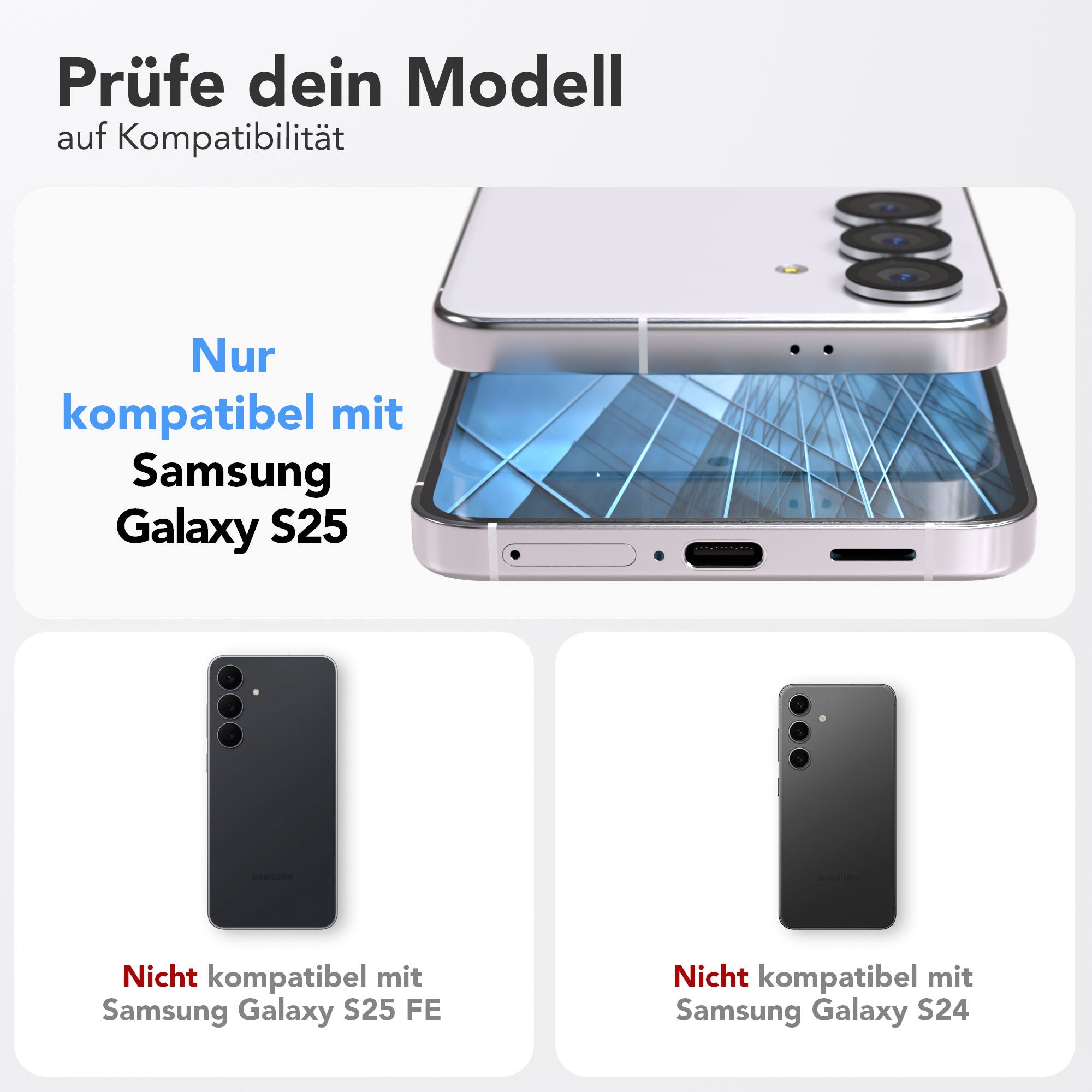 Galaxy S25 2er Set Glasfolie + Installationsrahmen