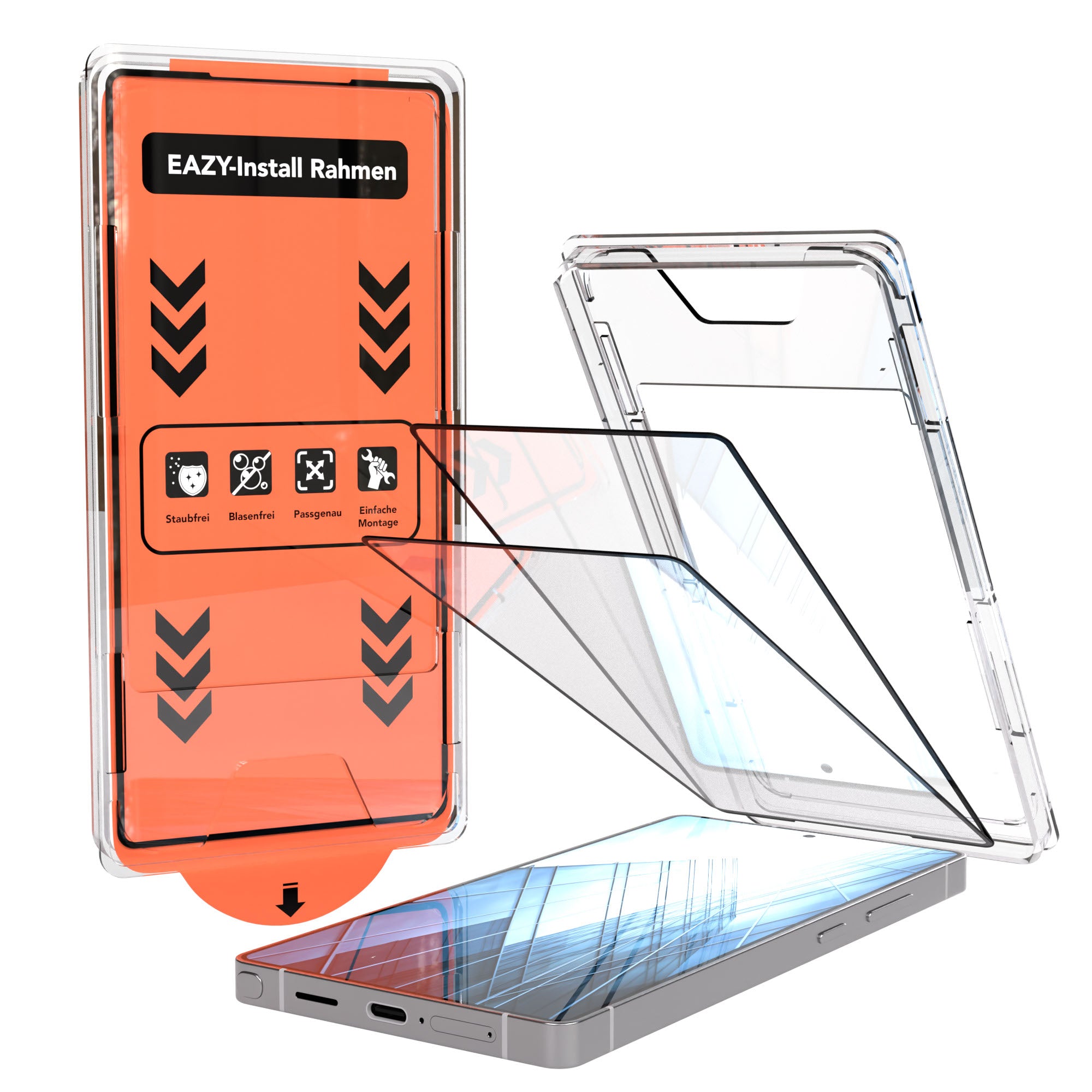 Galaxy S25 Ultra 2er Set Glasfolie + Installationsrahmen