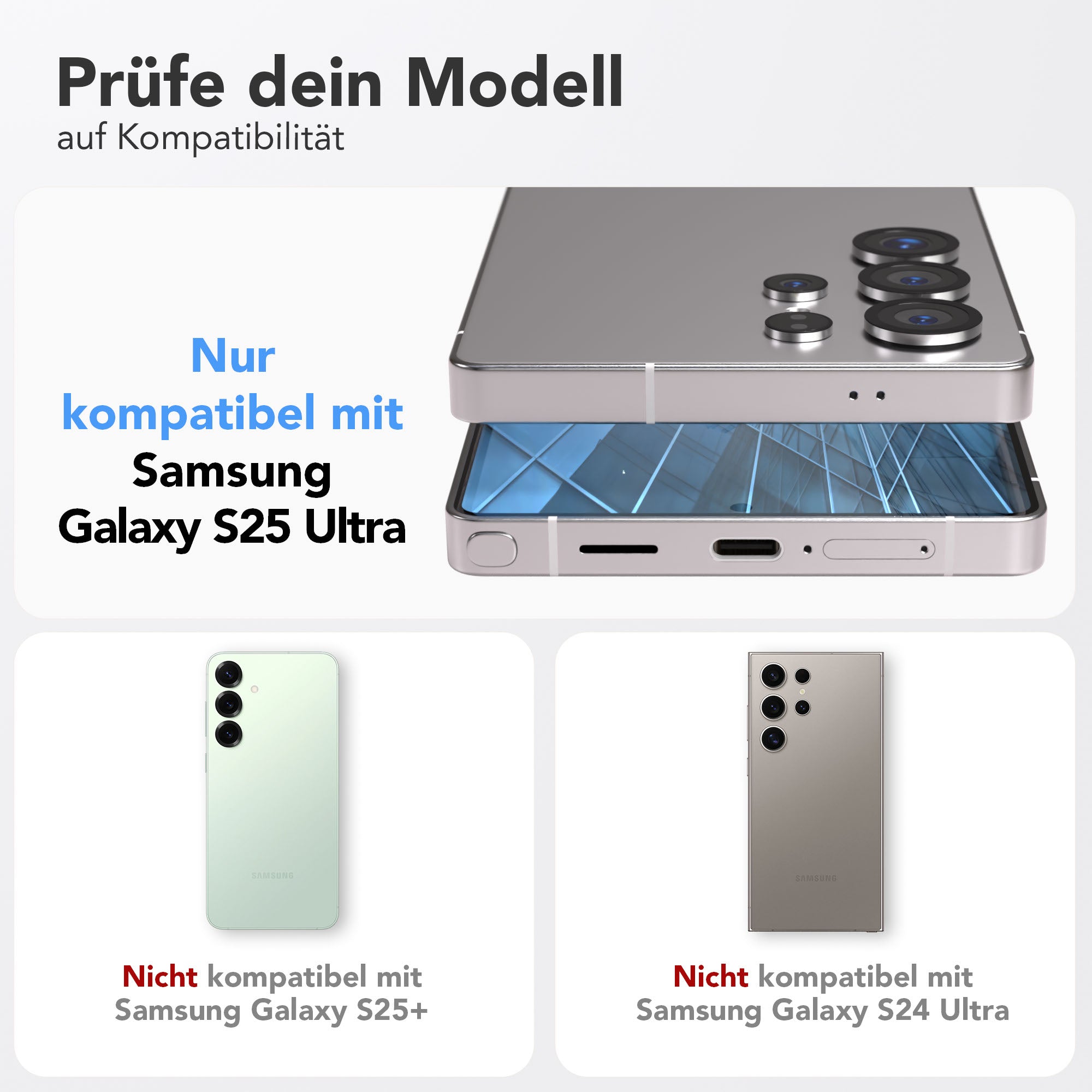 Galaxy S25 Ultra 2er Set Glasfolie + Installationsrahmen