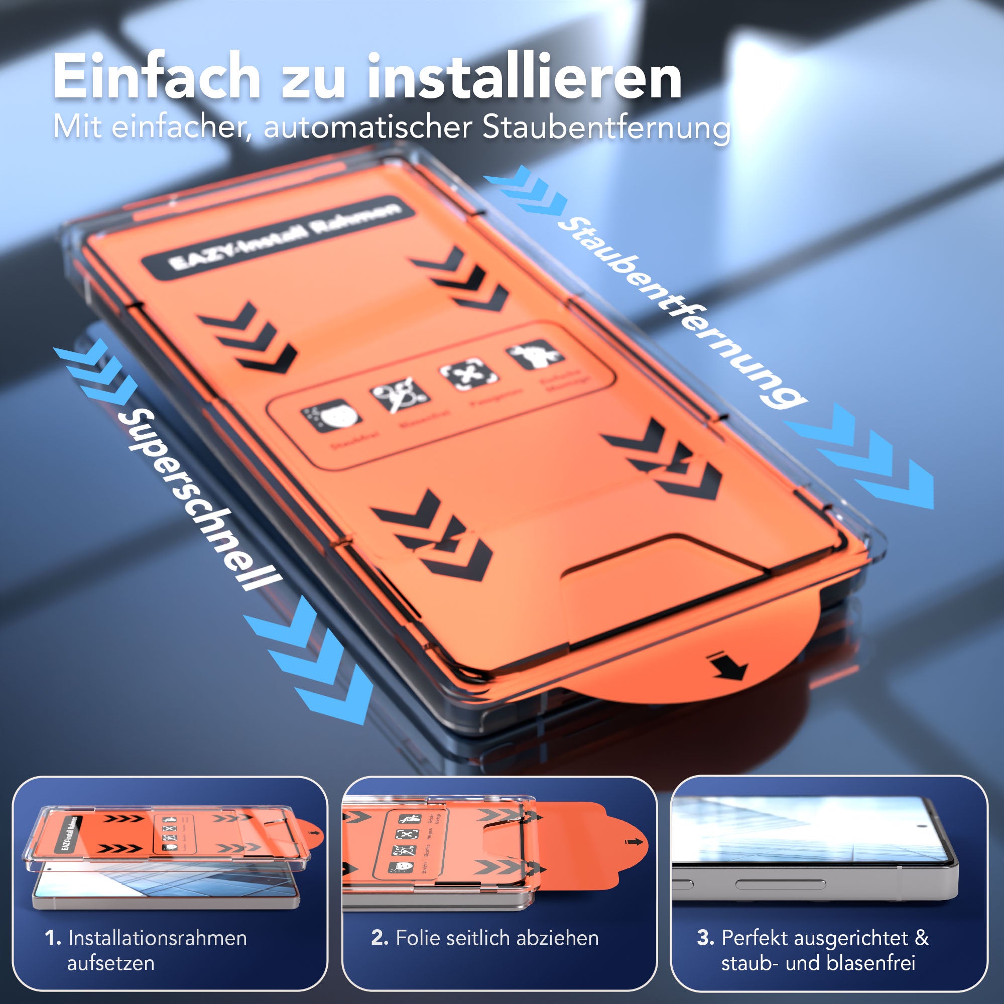 Galaxy S25 Ultra 2er Set Glasfolie + Installationsrahmen