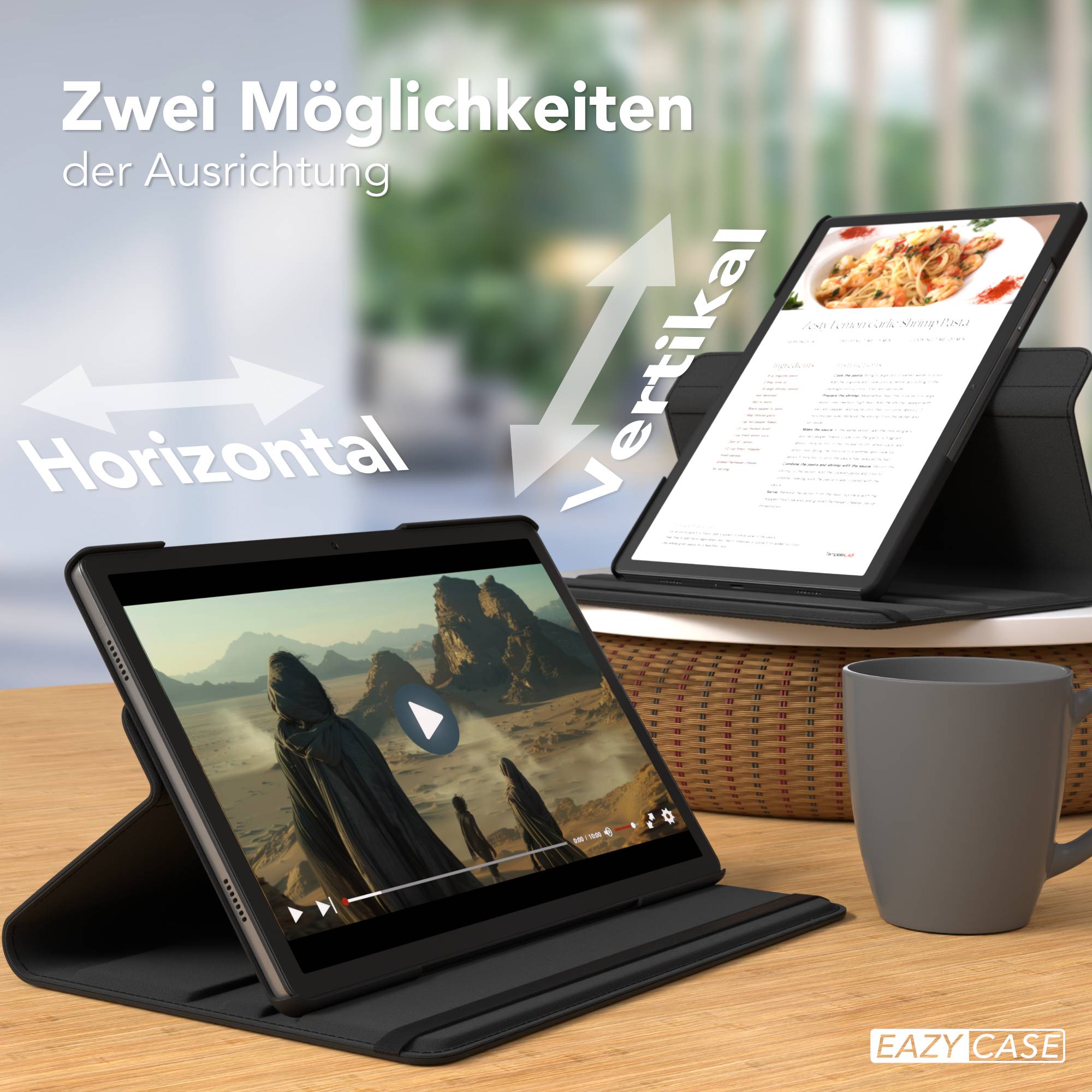 Samsung Galaxy Tab A11 Plus drehbare Tablethülle mit 360 Grad Rotation