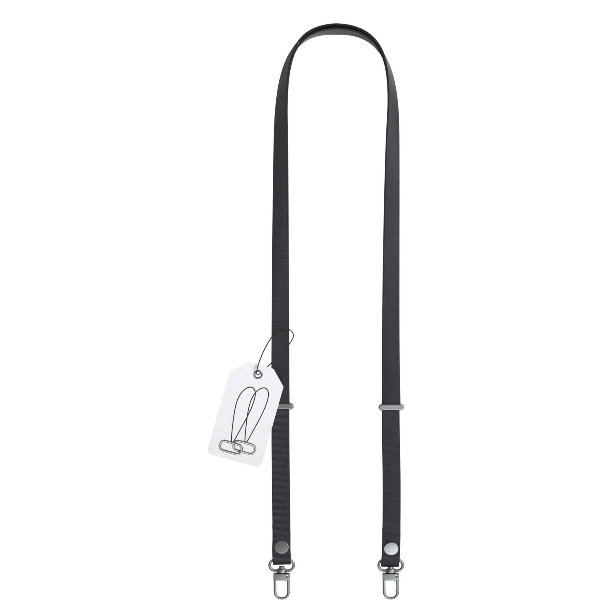 Magnetische Universal Handykette mit Karabiner und Connectoren zum Umhängen #farbe_schwarz