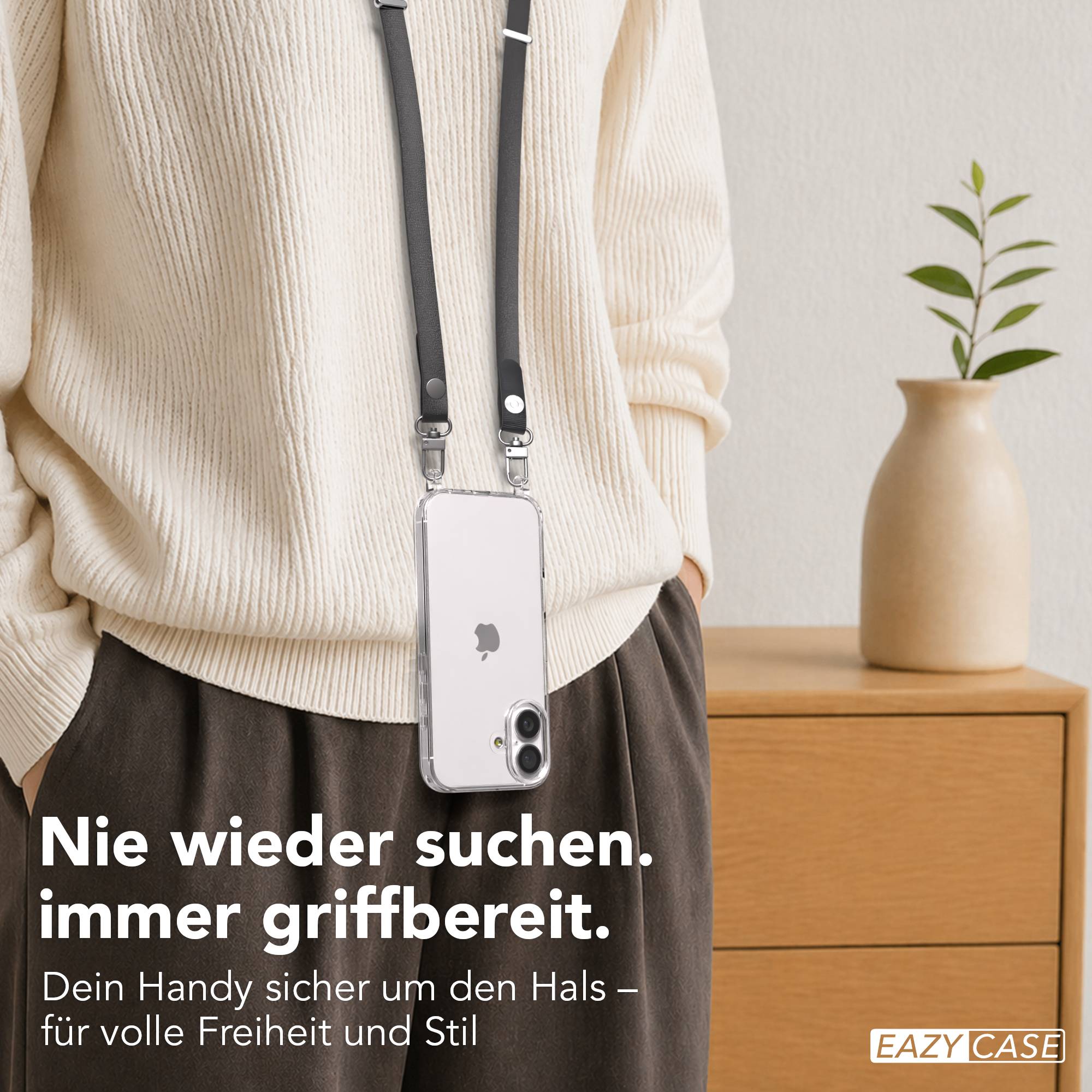 Magnetische Universal Handykette mit Karabiner und Connectoren zum Umhängen