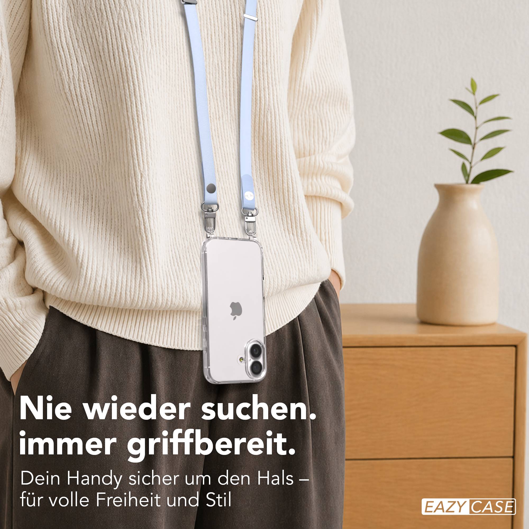 Magnetische Universal Handykette mit Karabiner und Connectoren zum Umhängen