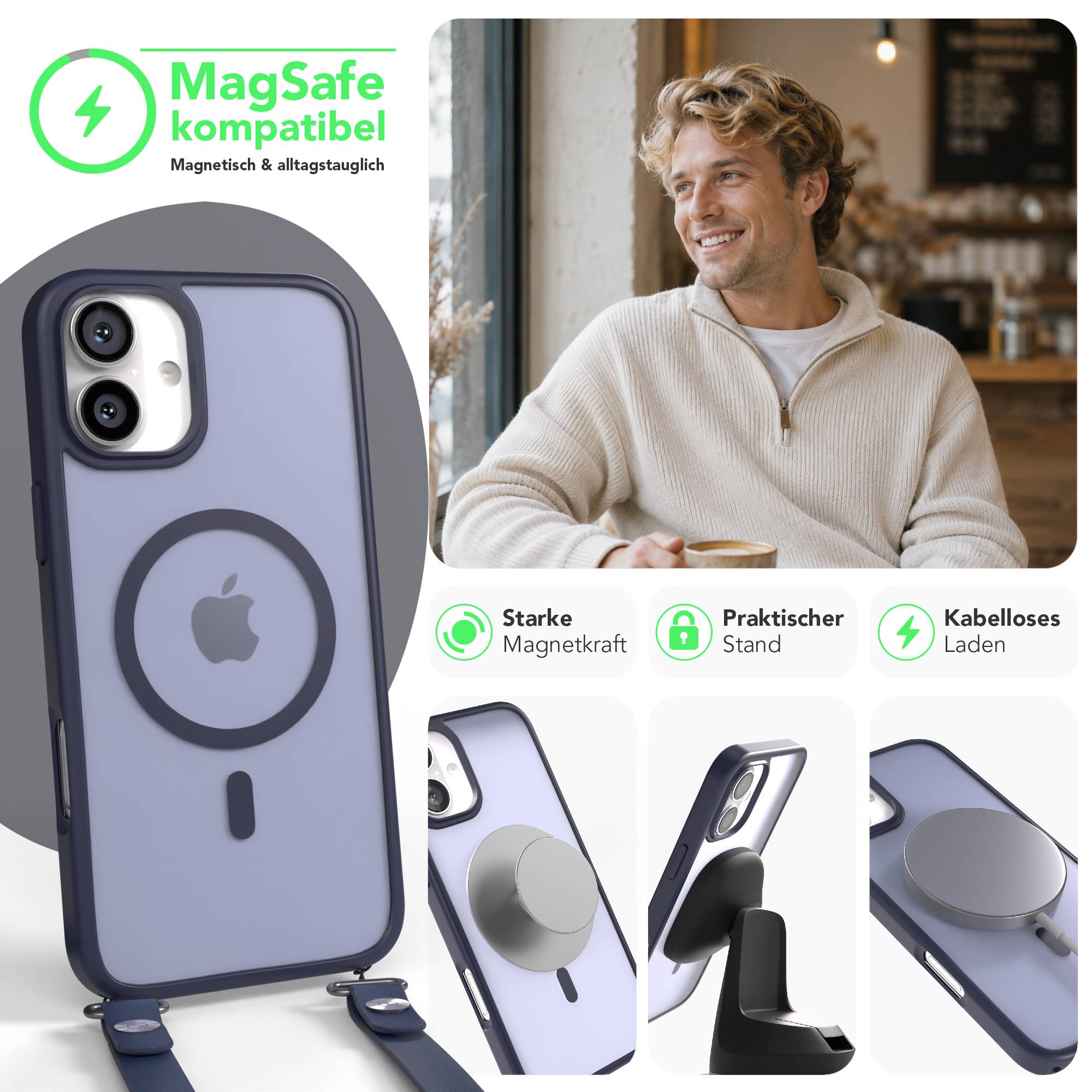 iPhone 16 Plus Outdoor Hülle mit MagSafe + magnetisches Band