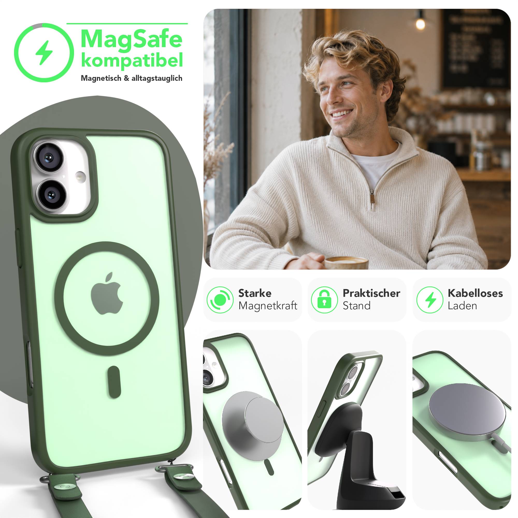 iPhone 16 Plus Outdoor Hülle mit MagSafe + magnetisches Band