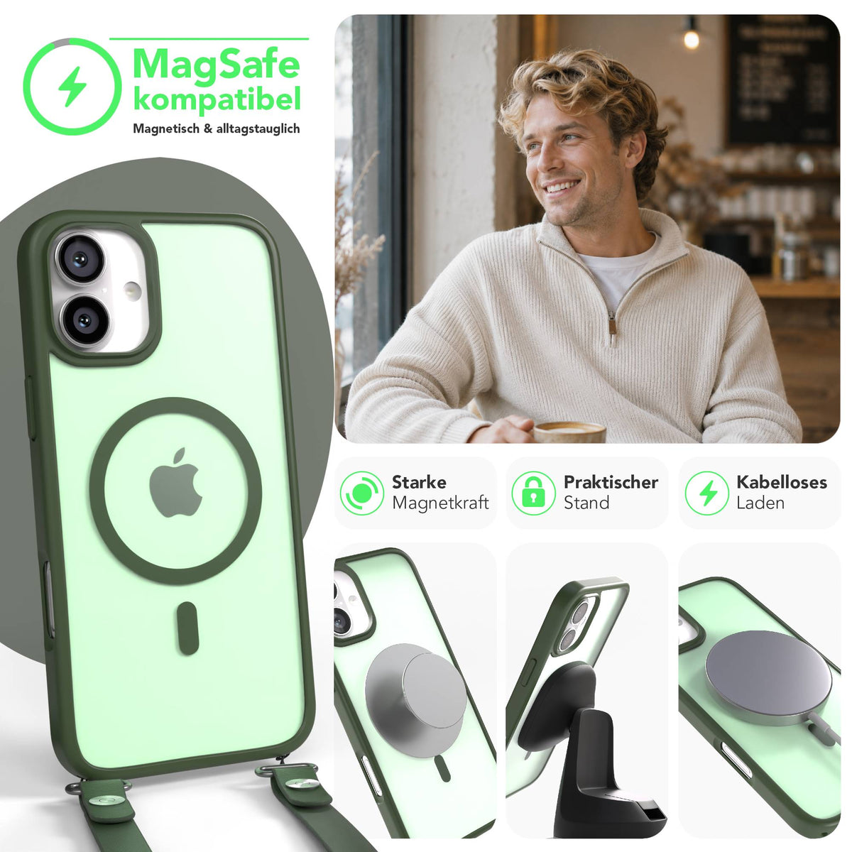 iPhone 16 Plus Outdoor Hülle mit MagSafe + magnetisches Band