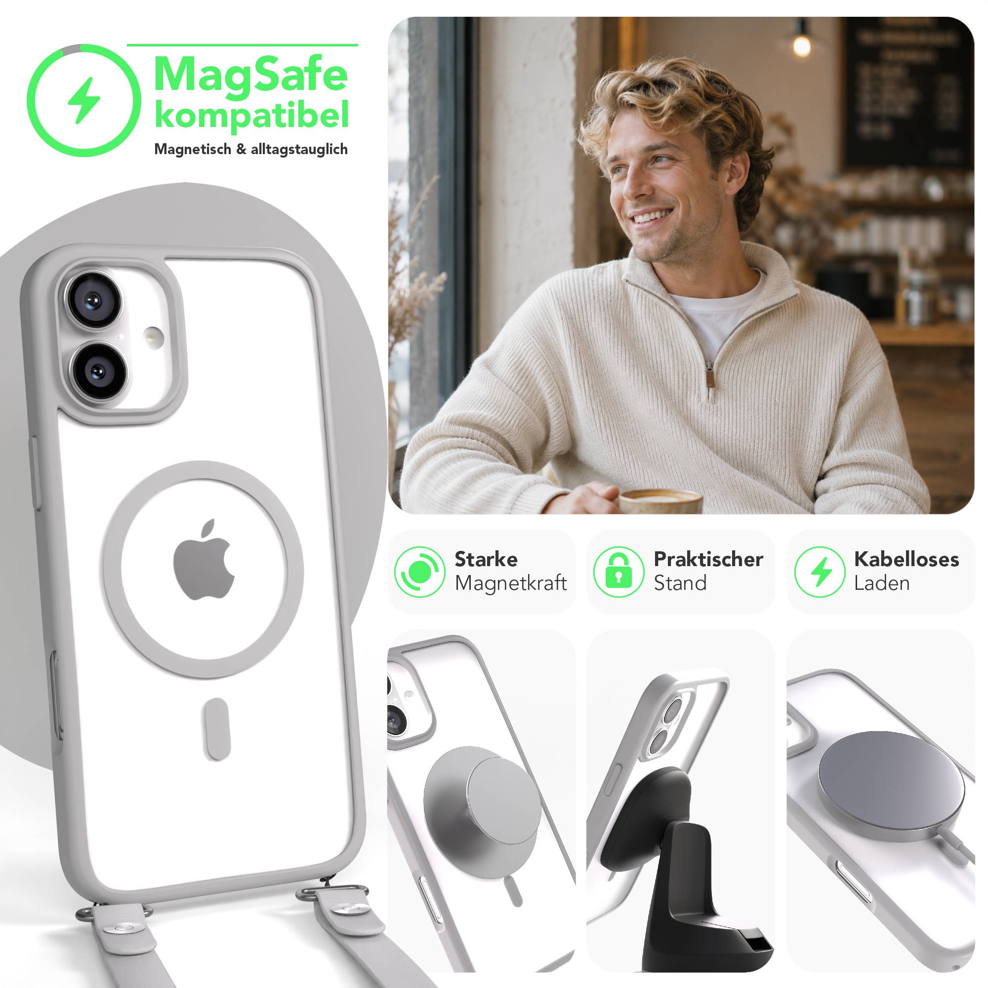 iPhone 16 Plus Outdoor Hülle mit MagSafe + magnetisches Band