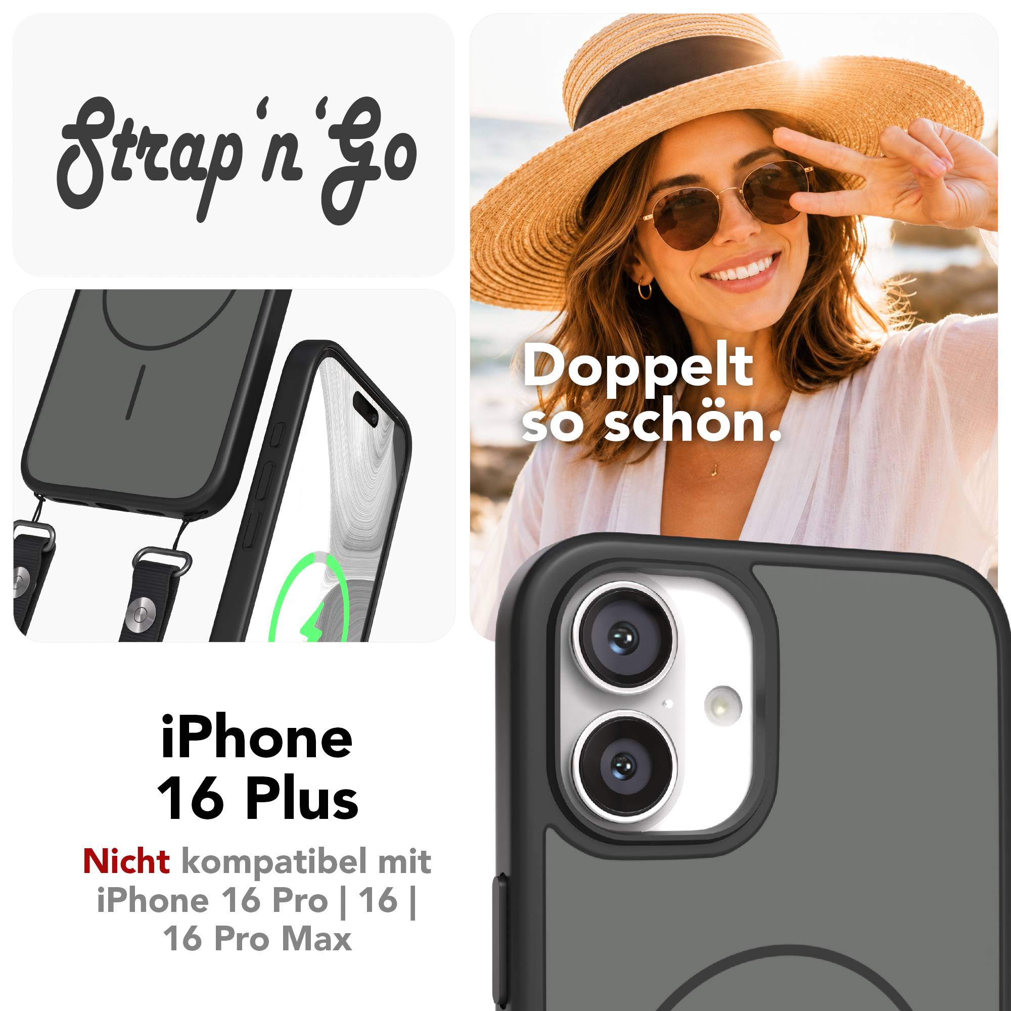 iPhone 16 Plus Outdoor Hülle mit thin MagSafe + magnetisches Band