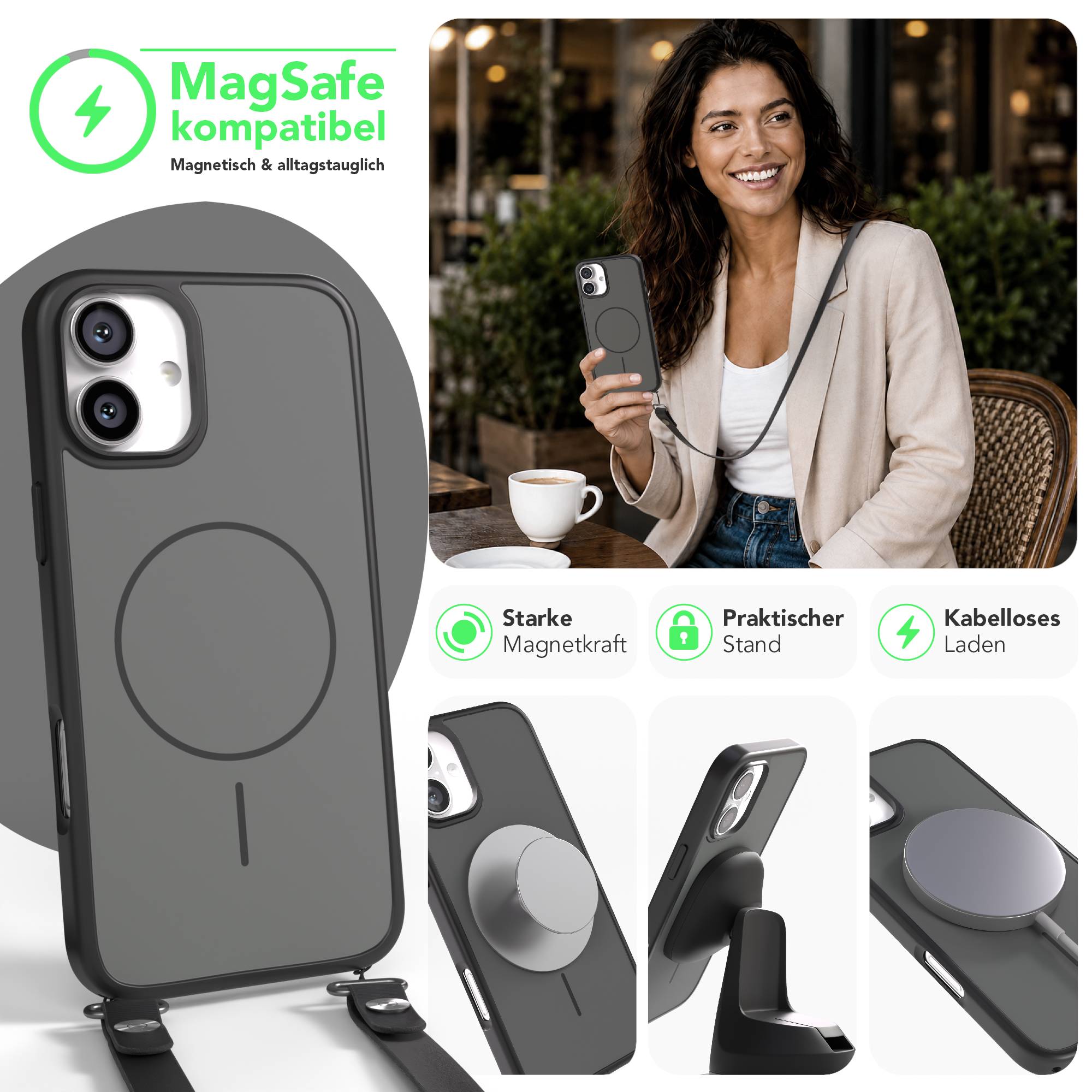 iPhone 16 Plus Outdoor Hülle mit thin MagSafe + magnetisches Band