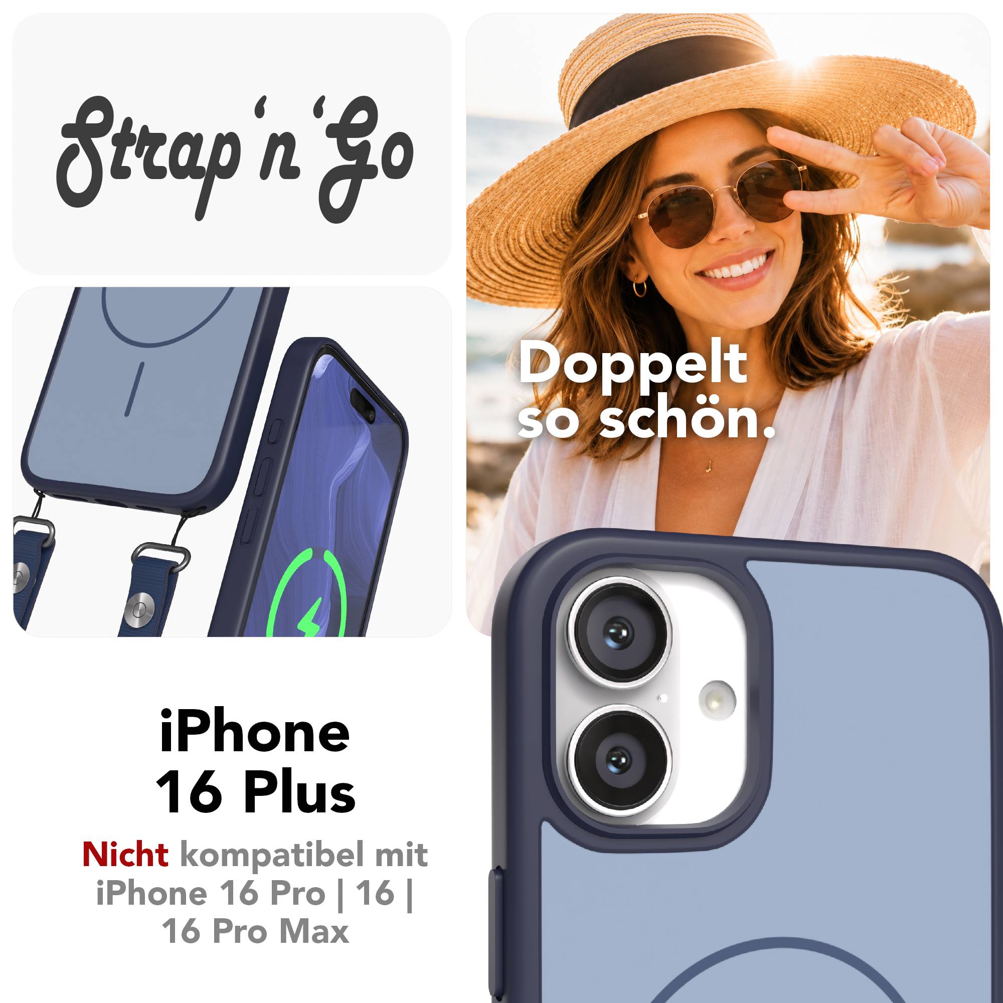 iPhone 16 Plus Outdoor Hülle mit thin MagSafe + magnetisches Band