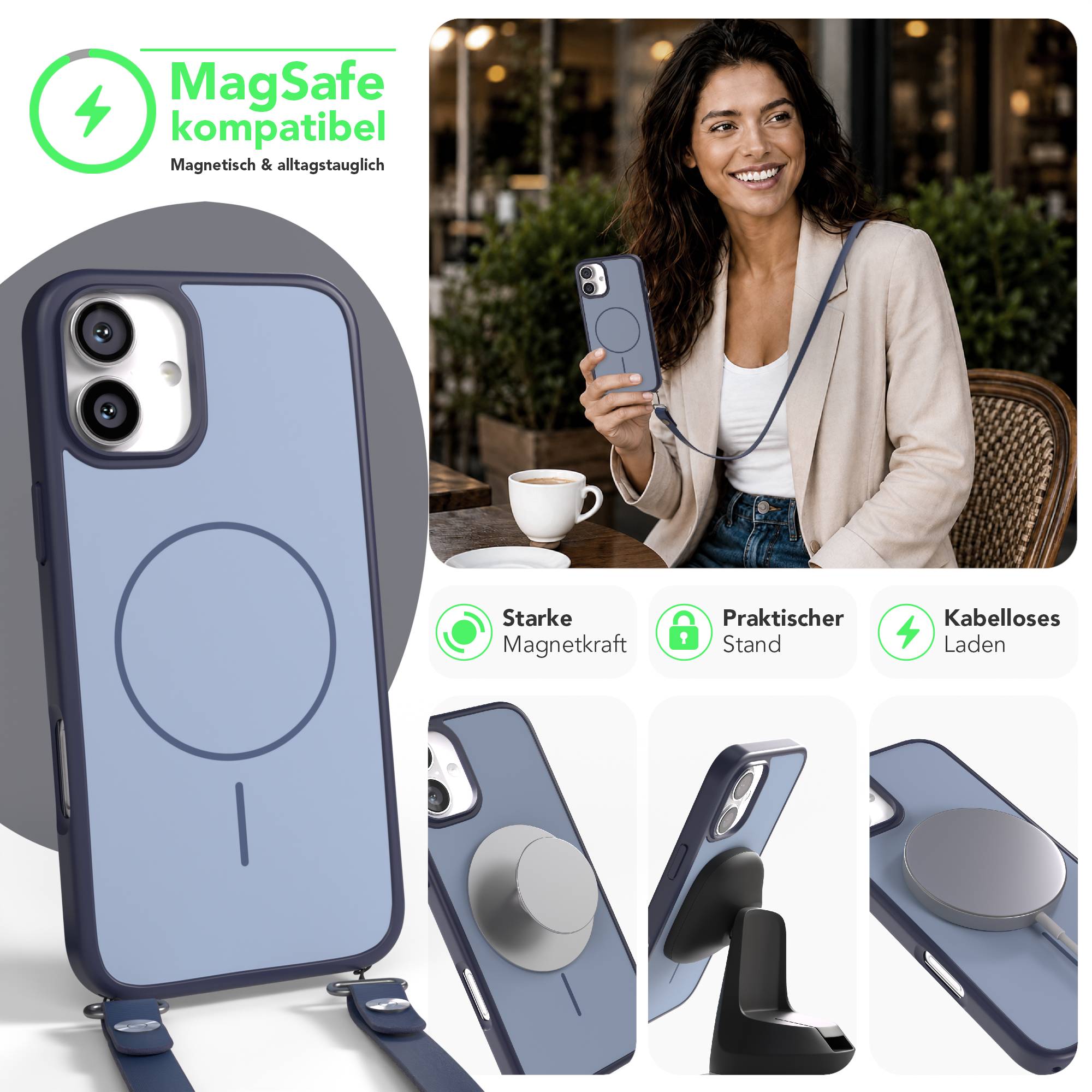 iPhone 16 Plus Outdoor Hülle mit thin MagSafe + magnetisches Band